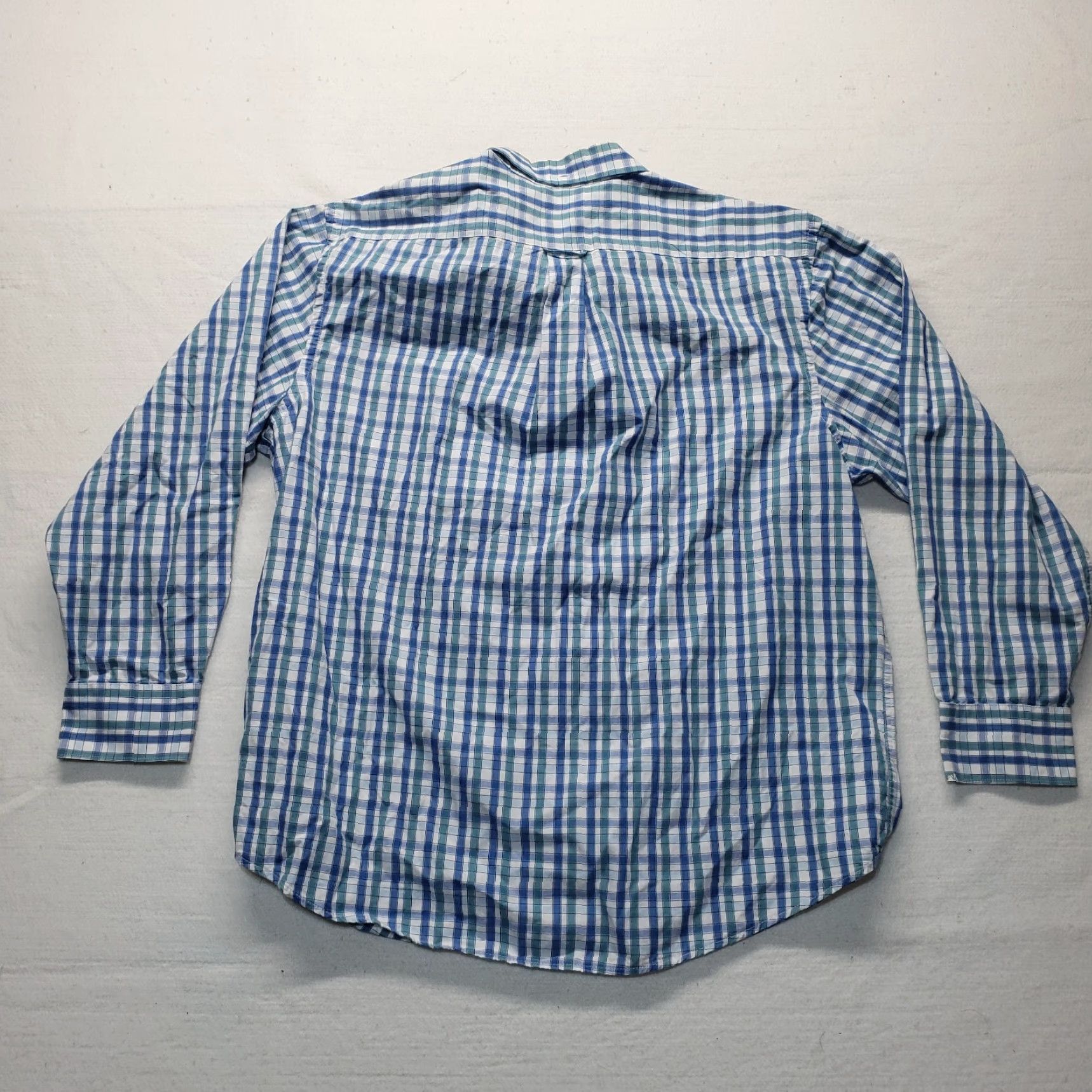 Izod IZOD Shirt Plaid Long Sleeve Button-Up Adult XL Blue Cotton Mens Size US XL / EU 56 / 4 - 8 Thumbnail