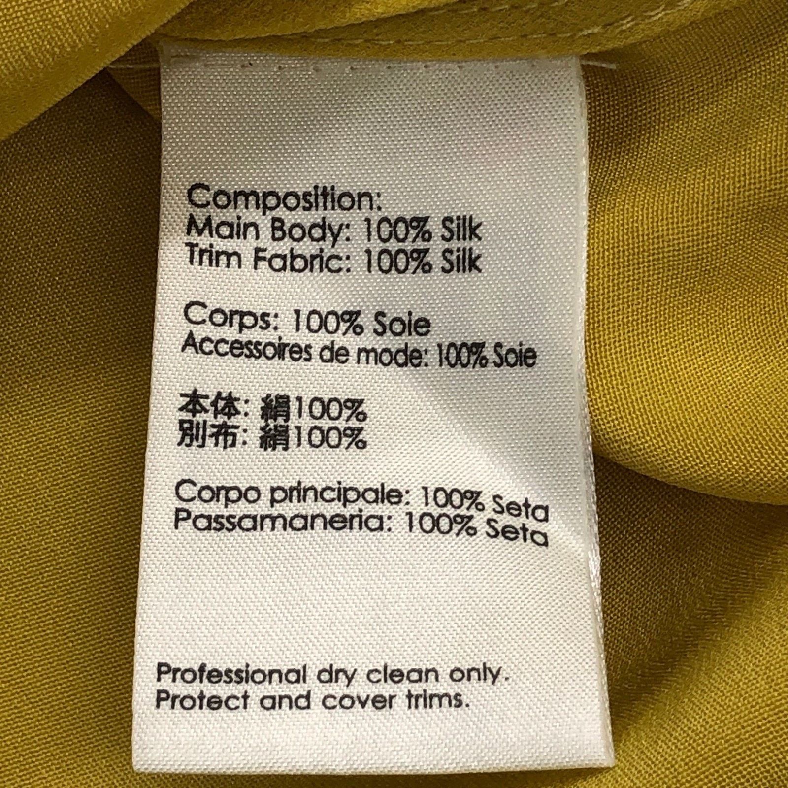 3.1 Phillip Lim 3.1 Phillip Lim Blouse 4 Yellow Silk Bib Front Mandarin Size S / US 4 / IT 40 - 13 Thumbnail