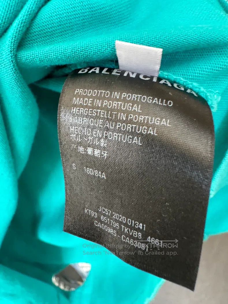 Balenciaga Balenciaga Ripped Logo T-Shirt in Lake Blue, Size S Size US S / EU 44-46 / 1 - 6 Thumbnail