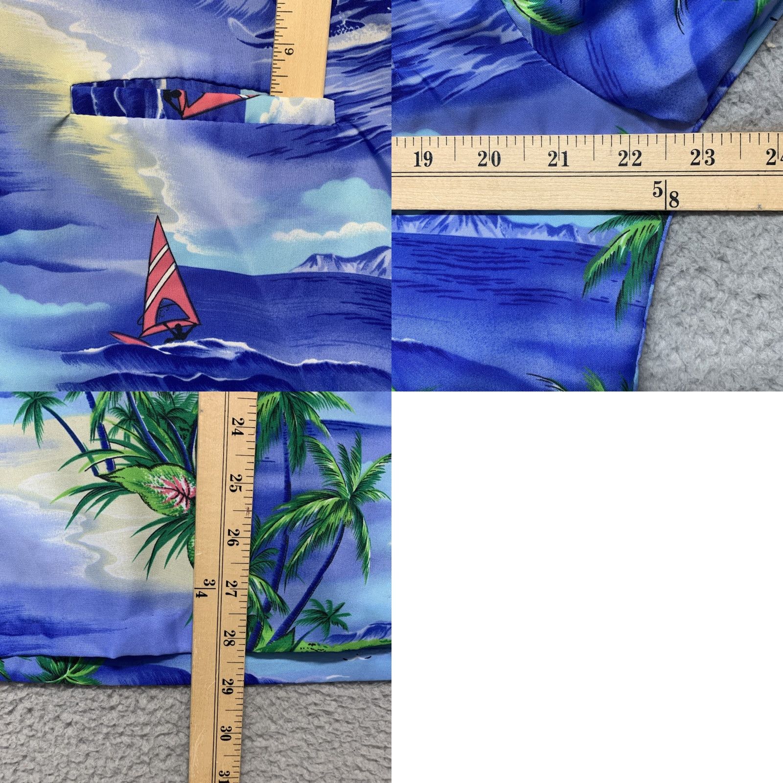Vintage VINTAGE Royal Creations Mens Hawaiian Shirt Button-Up 1 Pocket Blue M Short Sleeve Size US M / EU 48-50 / 2 - 8 Thumbnail
