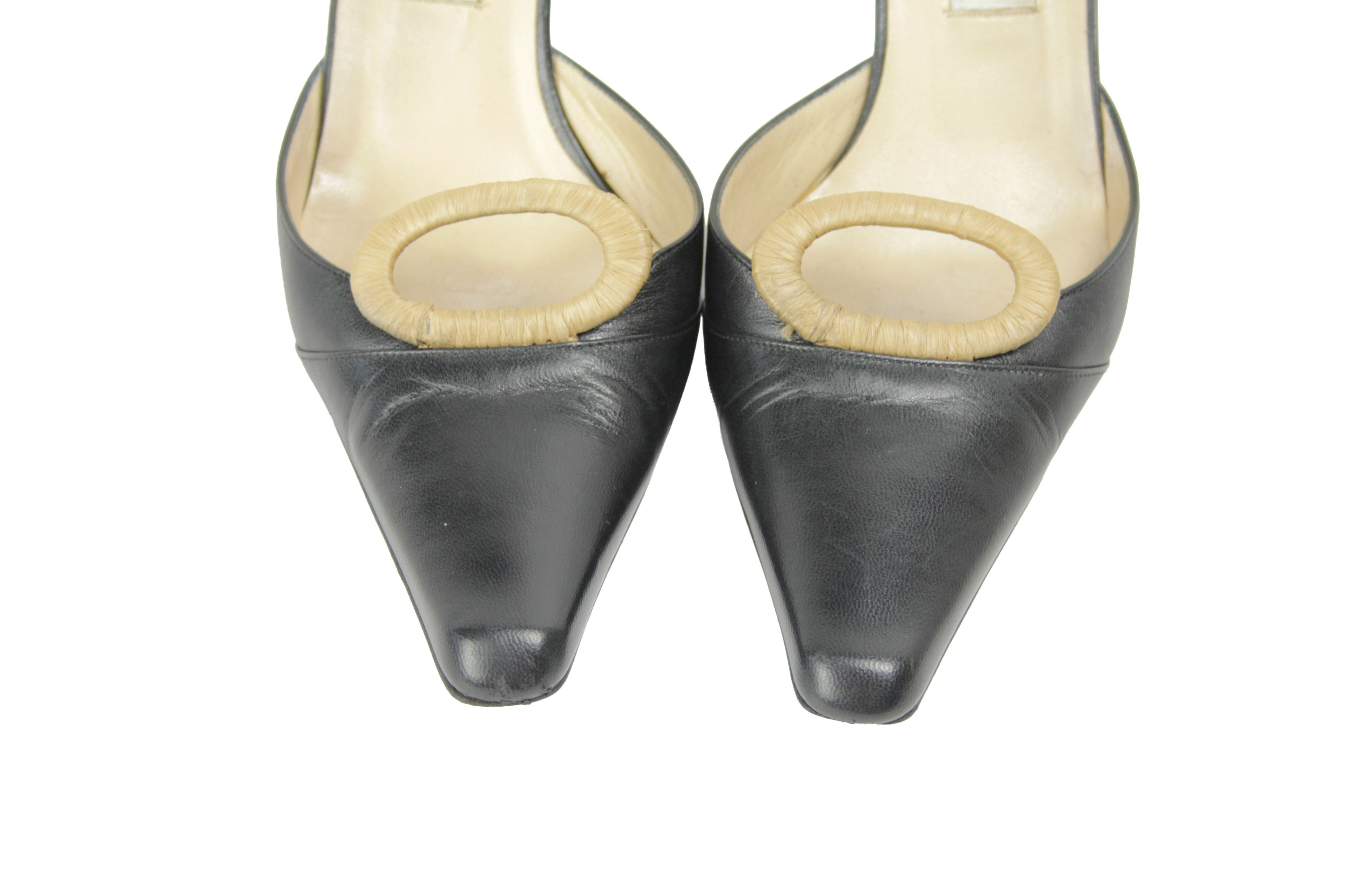 Jimmy Choo 00S Y2K Peep-Toe Heeled Mules Vintage Size US 8 / IT 38 - 5 Thumbnail