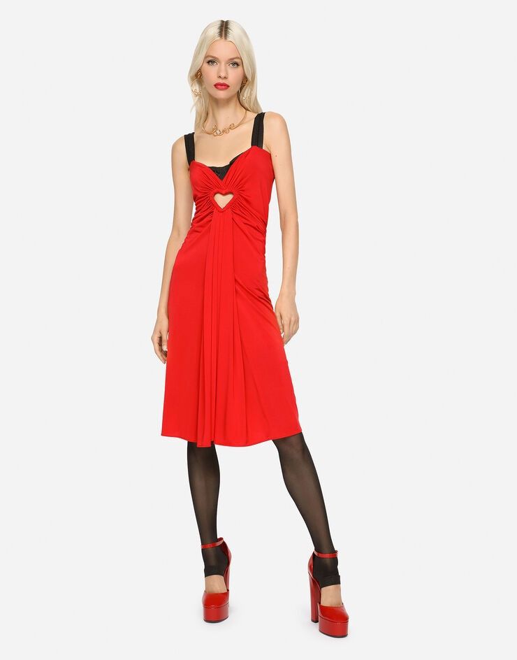Dolce & Gabbana o1y0825 Sleeveless Midi Dress in Red Size L / US 10 / IT 46 - 3 Thumbnail
