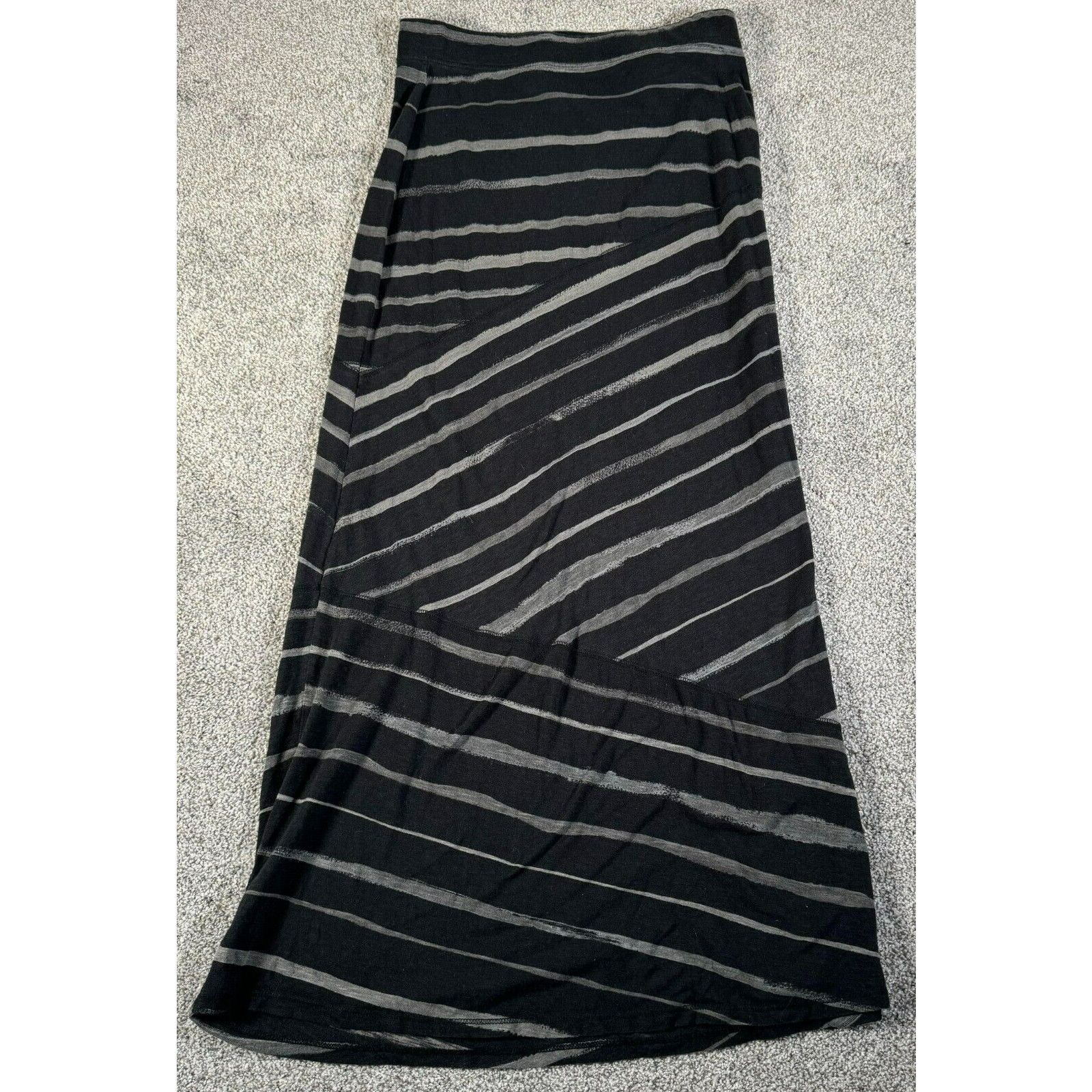 Express Express Skirt Women XS Maxi Dark Asymmetrical Striped Grunge Size 27" / US 4 / IT 40 - 1 Thumbnail