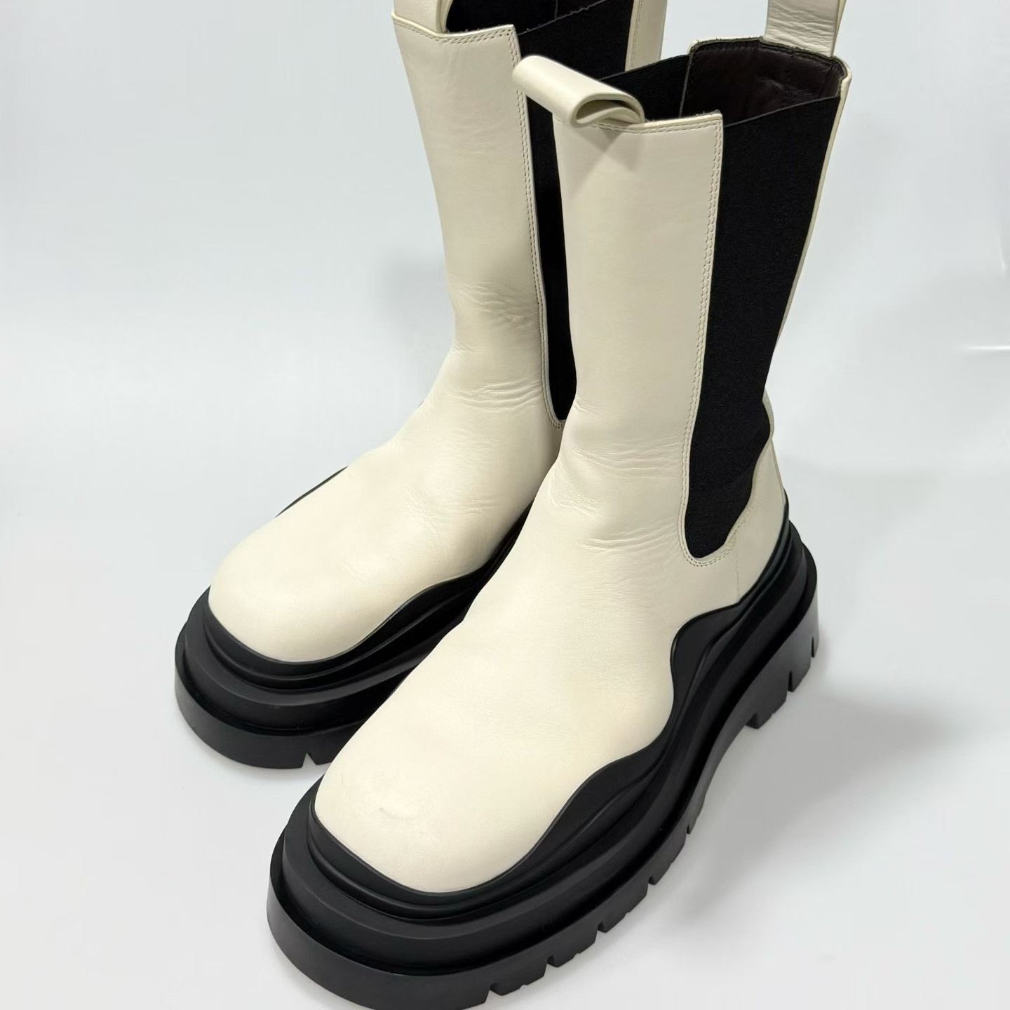 Bottega Veneta Bottega Veneta Beige Platform Mid-Calf Boots Size US 6 / IT 36 - 1 Thumbnail