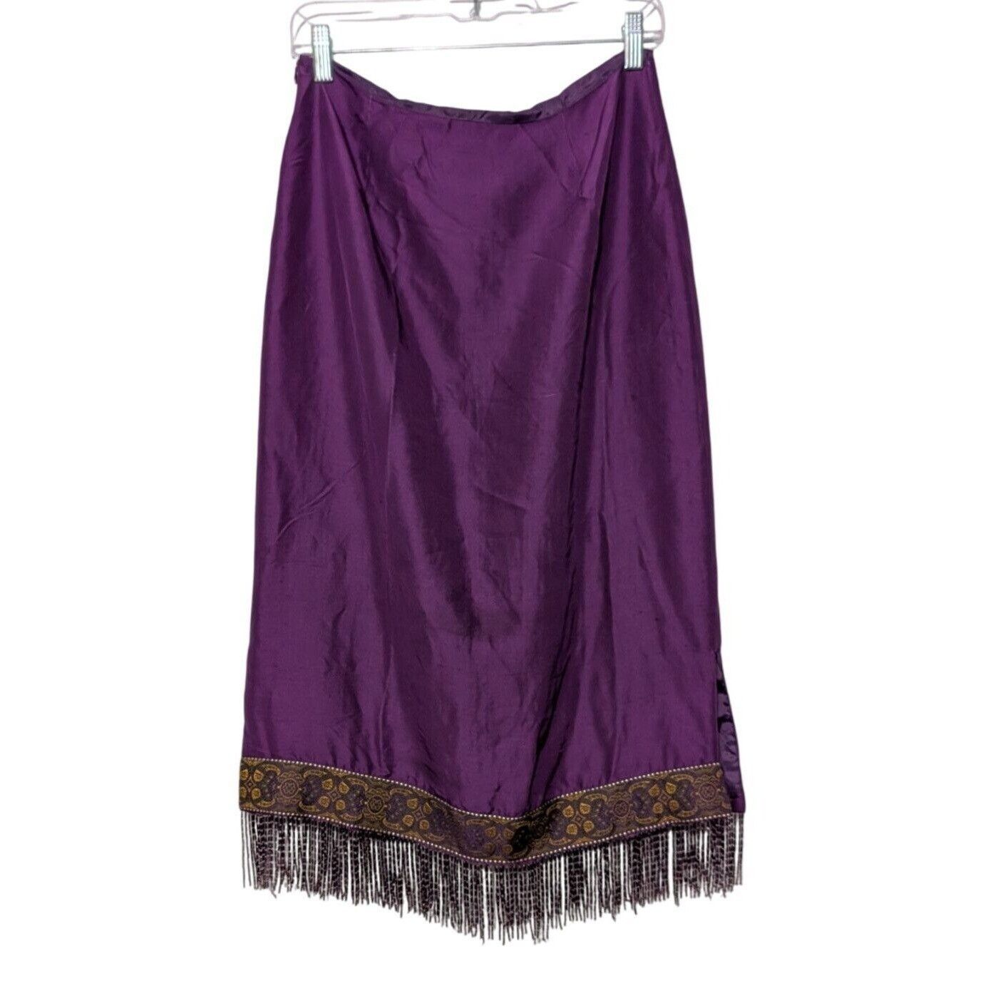 Designer Vintage Y2K Clio Silk Embroidered Midi Skirt Womens Size 6 Size 28" / US 6 / IT 42 - 8 Thumbnail