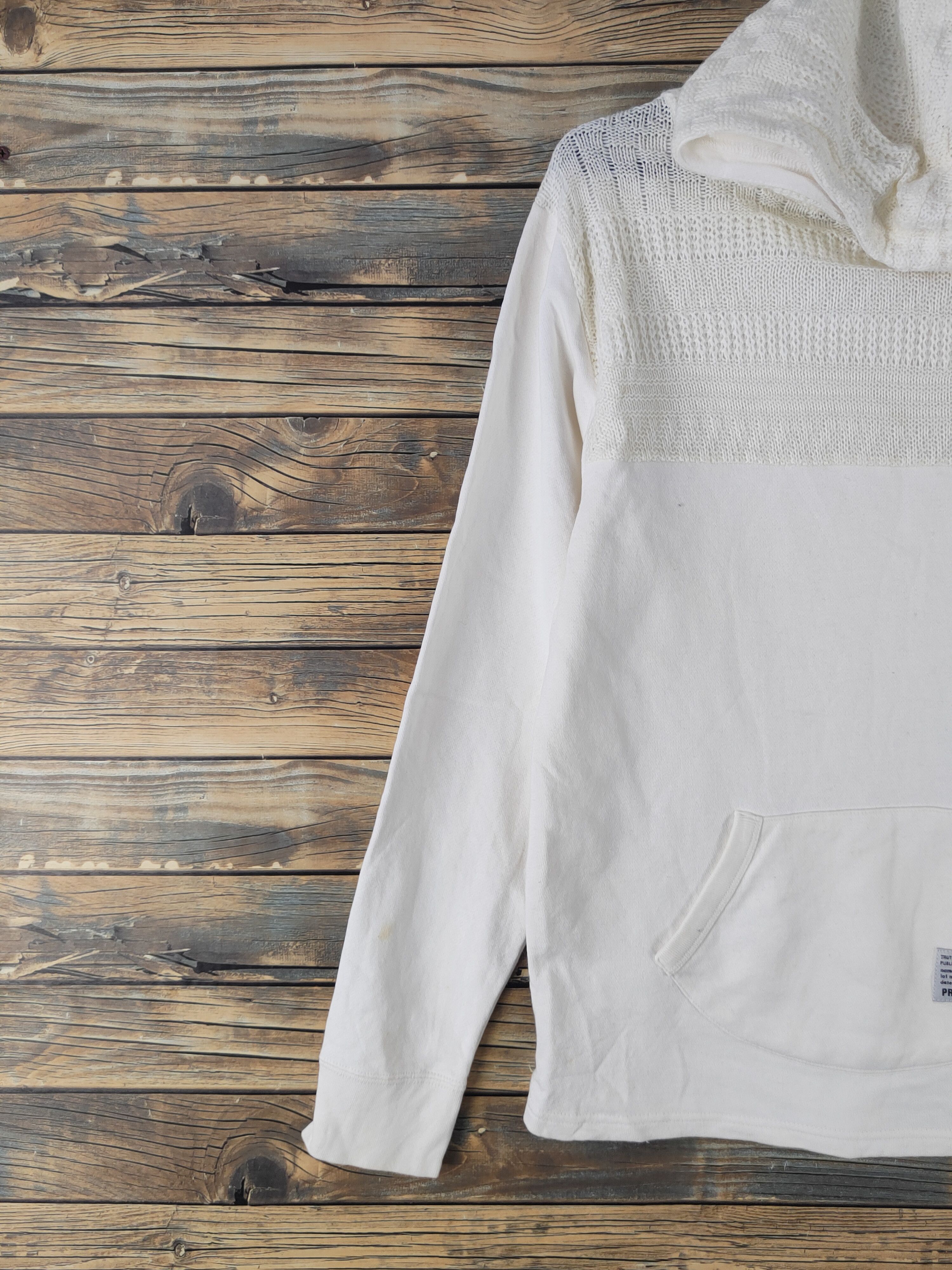 Japanese Brand DL Avail Avant Garde White Hoodie Sweatshirts #2023 Size M / US 6-8 / IT 42-44 - 3 Thumbnail