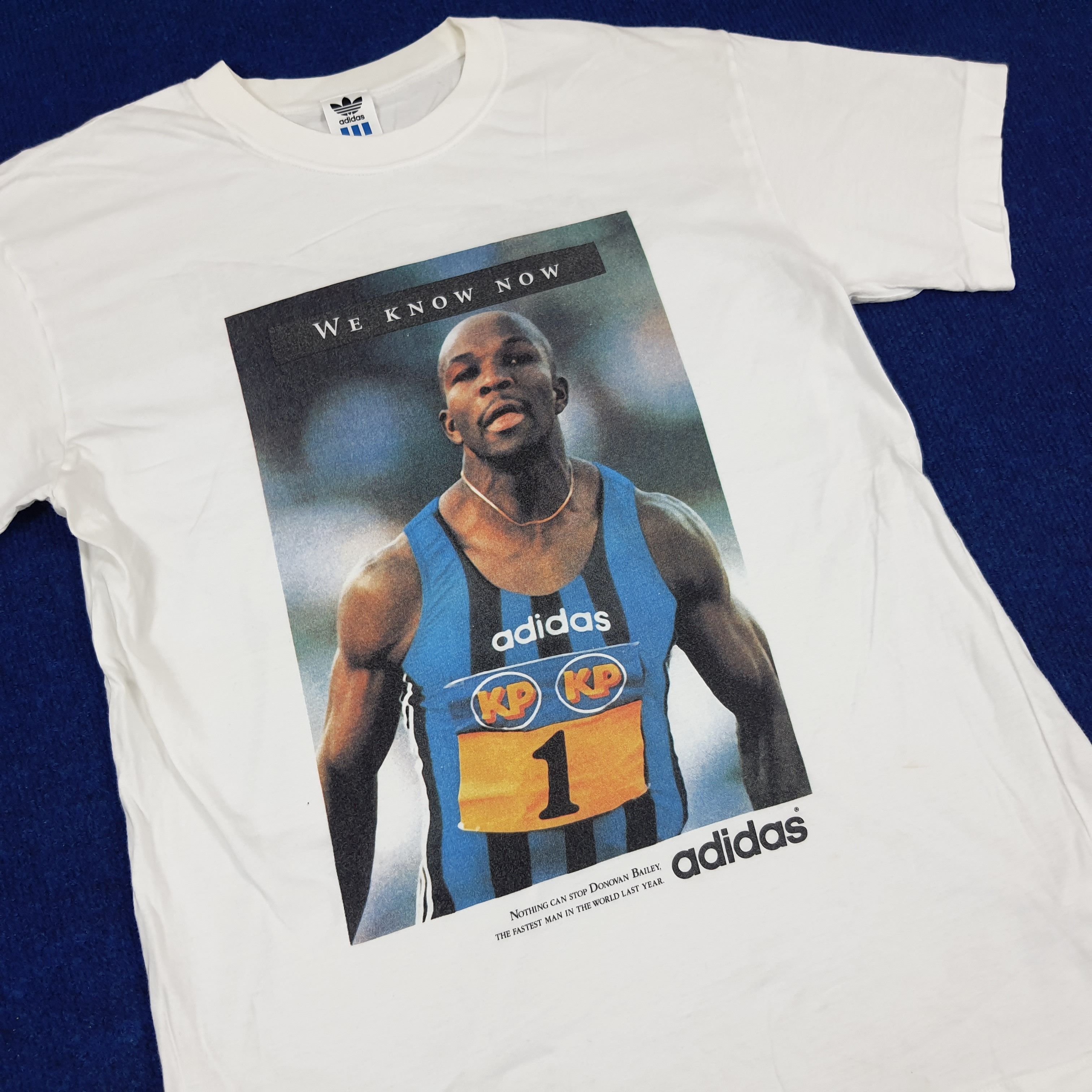 Adidas × Vintage Vintage Adidas Donovan Bailey Photo Tee T-shirt C126N41 Size US M / EU 48-50 / 2 - 2 Thumbnail