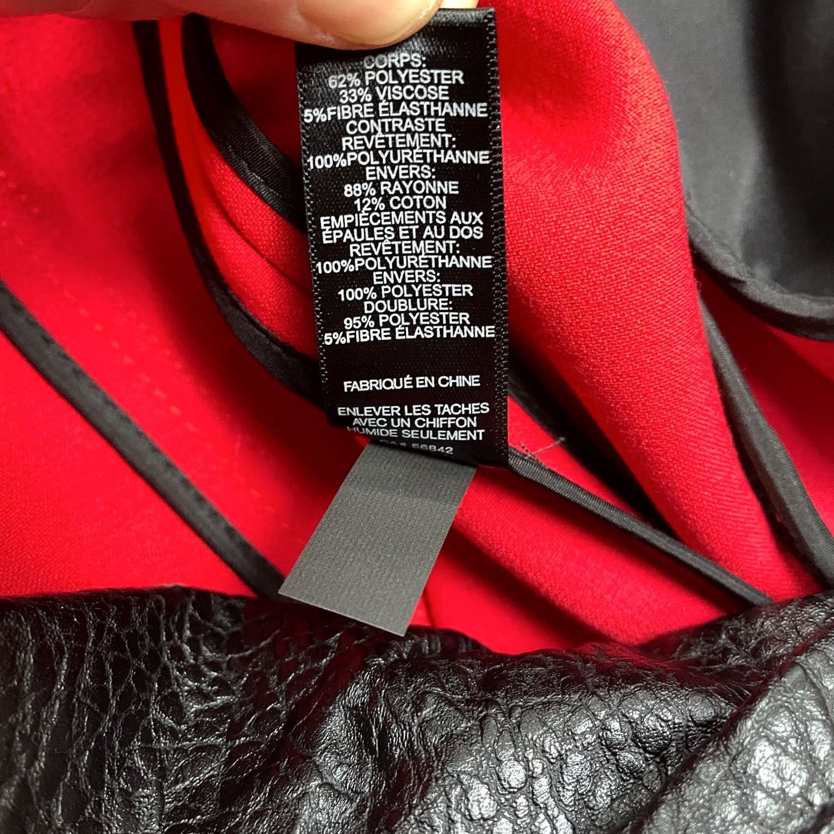 Express Express Jacket Womens Large Red Black Faux Leather Sleeves Zip Pockets Ladies Size L / US 10 / IT 46 - 7 Thumbnail