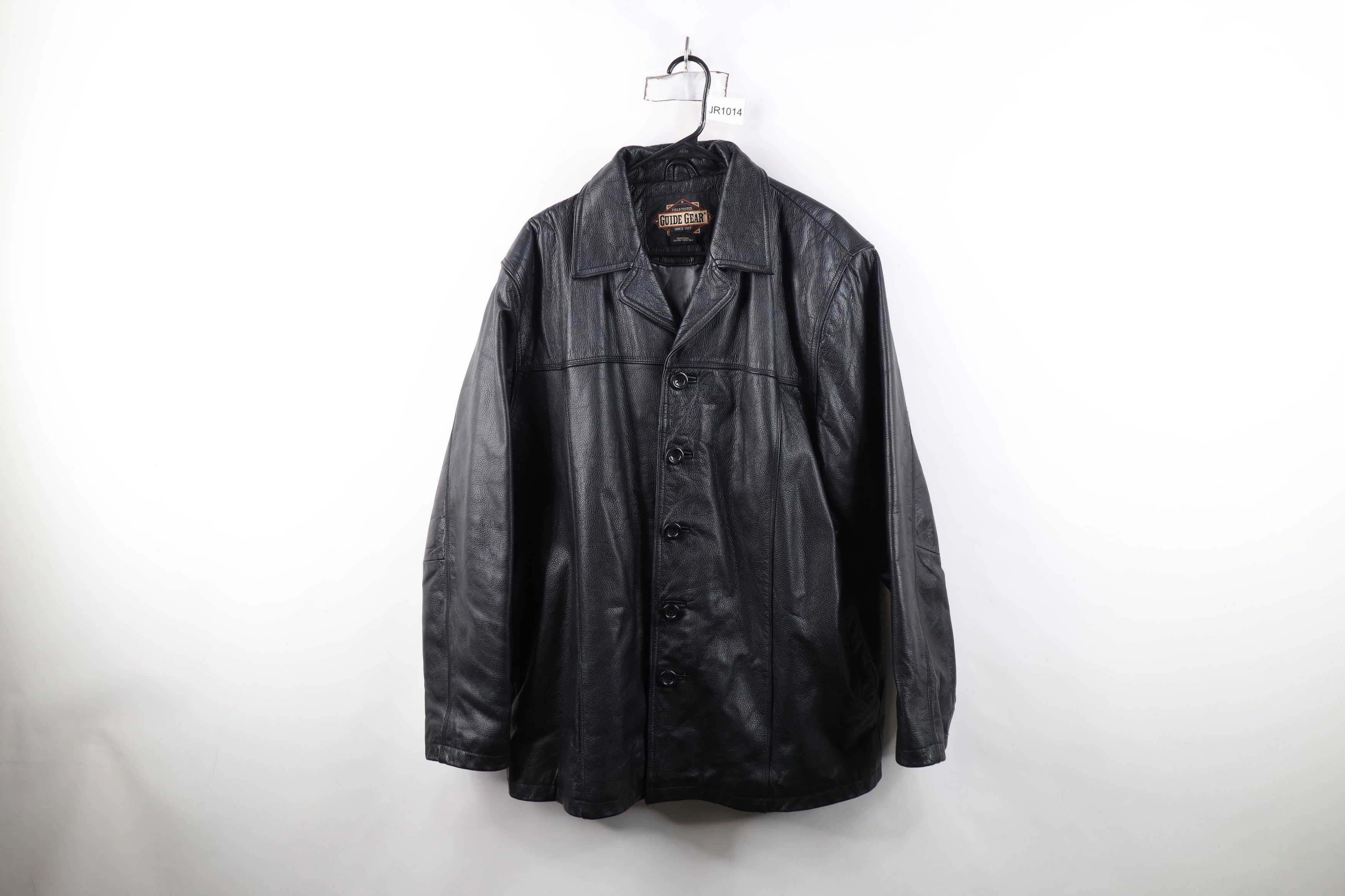 Vintage Vintage 90s Y2K Streetwear Leather Button Jacket Black Size US L / EU 52-54 / 3 - 1 Thumbnail