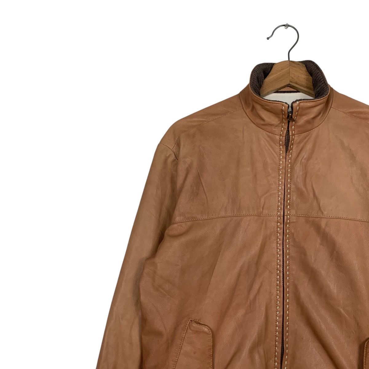 ADAM ET ROPE ADAM ET ROPE Lamb Leather Jacket #2720-C122 Size US XS / EU 42 / 0 - 6 Thumbnail