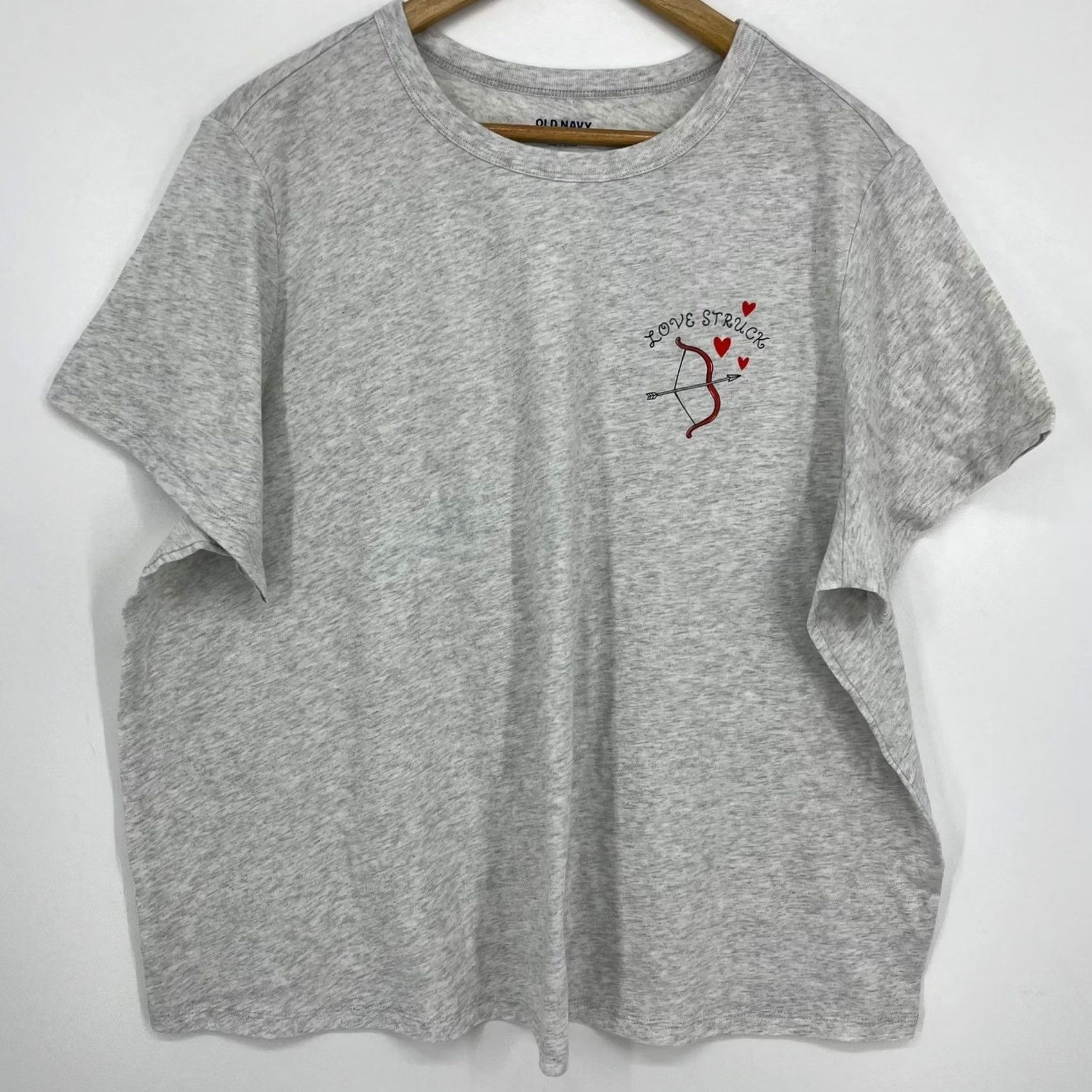 Old Navy Old Navy Everywear Womens 2X Gray Love Struck Graphic Tee - Classic Shirt Size XXL / US 16-18 / IT 52-54 - 2 Thumbnail