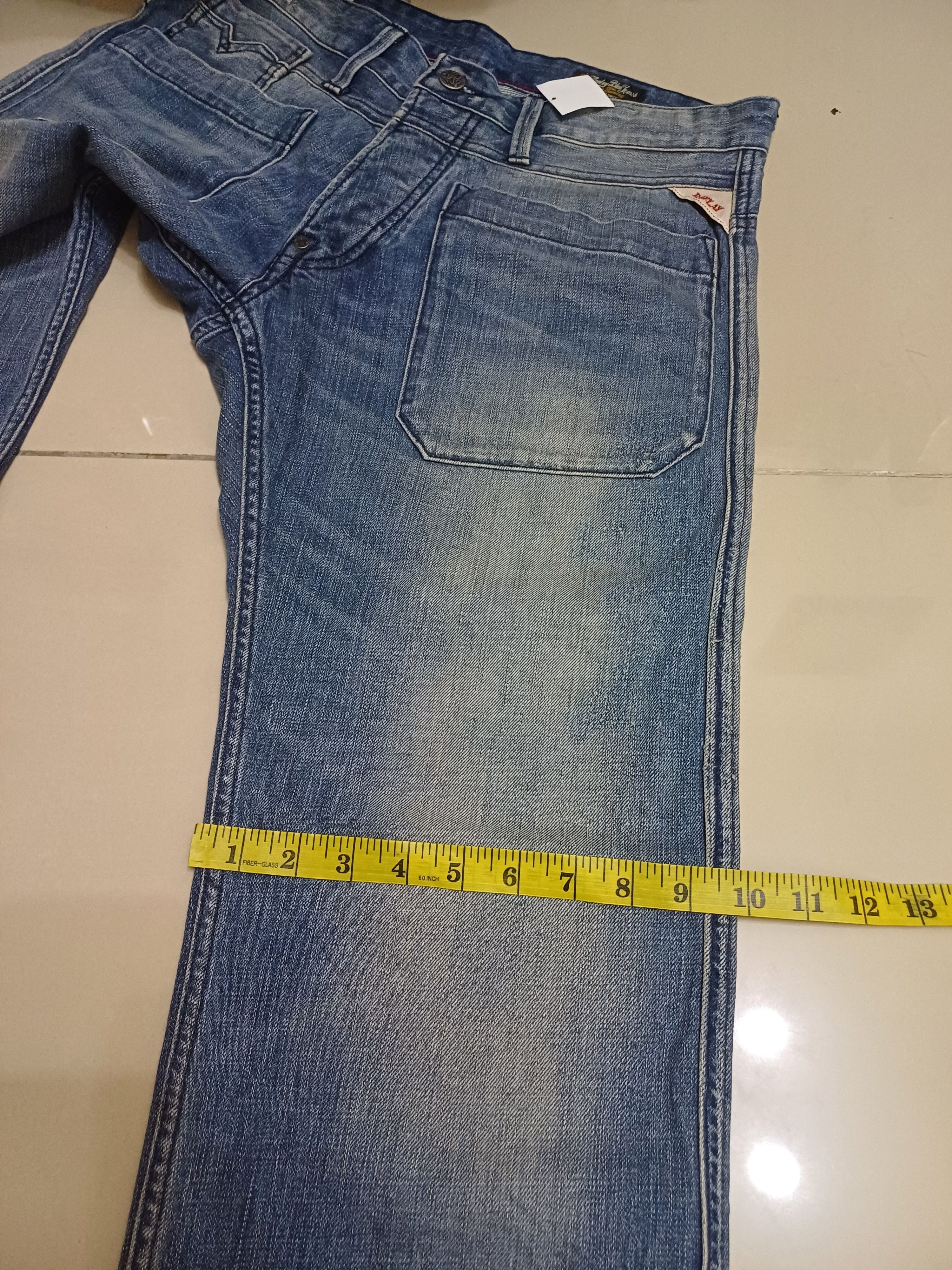 Replay Crazy Distressed Replay .. buttonfly jeans Size US 33 - 13 Thumbnail