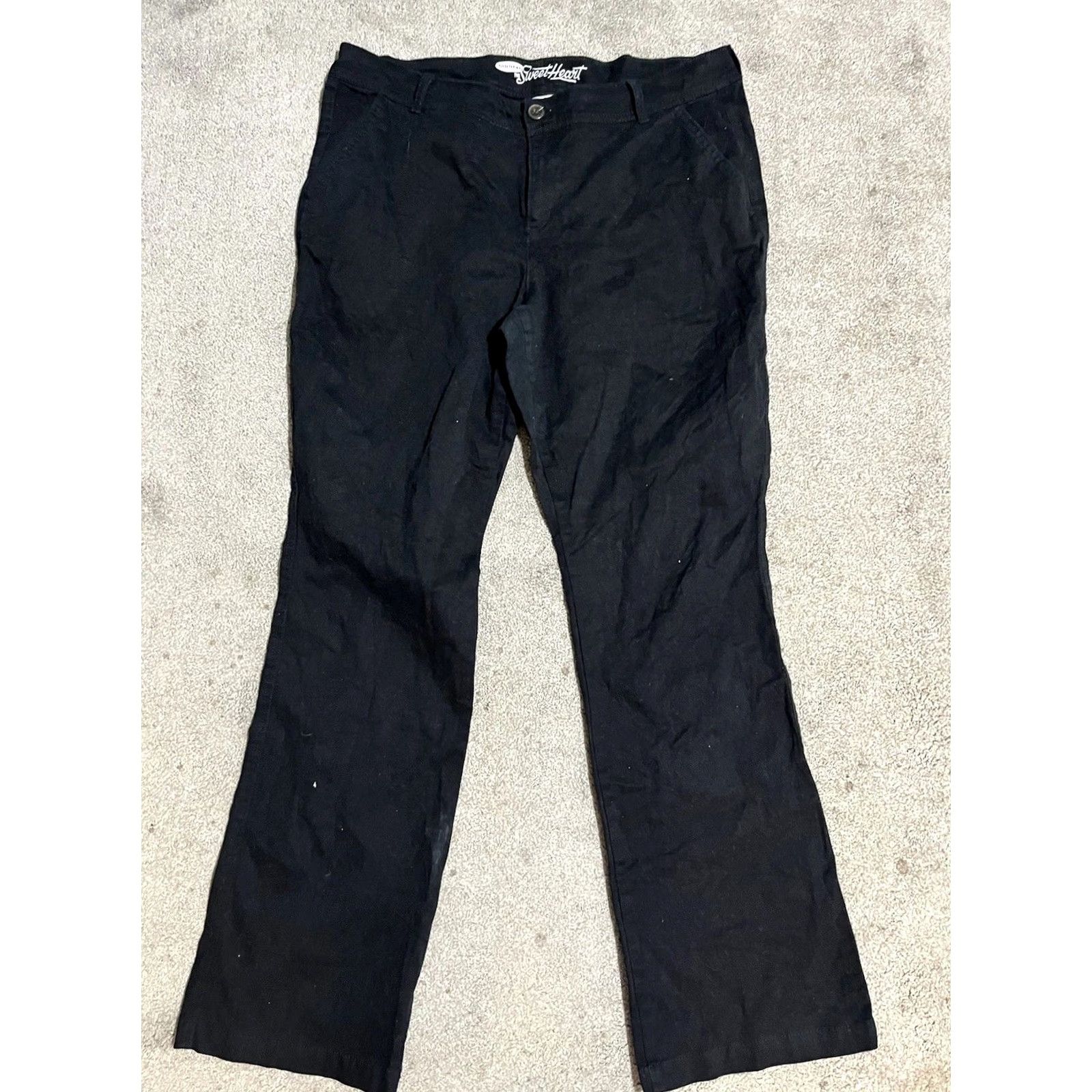 Old Navy Old Navy Pants Black Denim Straight Leg Flat Front 14 Womens Casual Formal 29in Inseam 100% Cotton Size 36" / US 14 / IT 50 - 2 Thumbnail
