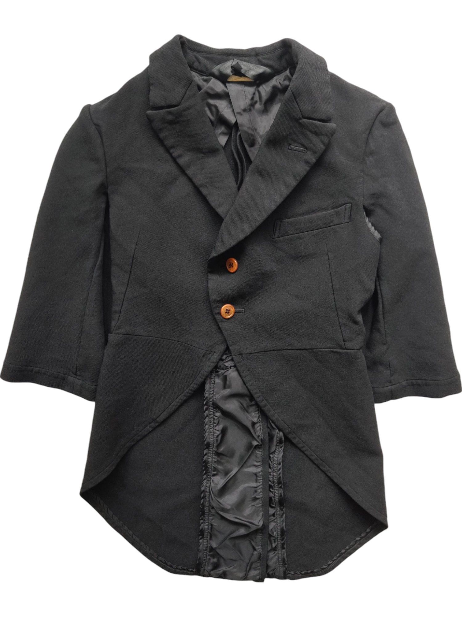 Comme des Garcons Black Mid Sleeved Cape Jacket With Sparrow Tail Back Size XS / US 0-2 / IT 36-38 - 4 Thumbnail