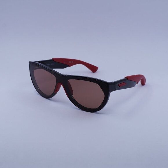 Bottega Veneta Bottega Veneta BV1234S 004 Sunglasses Shiny Black/Red Shield Size ONE SIZE - 1 Thumbnail
