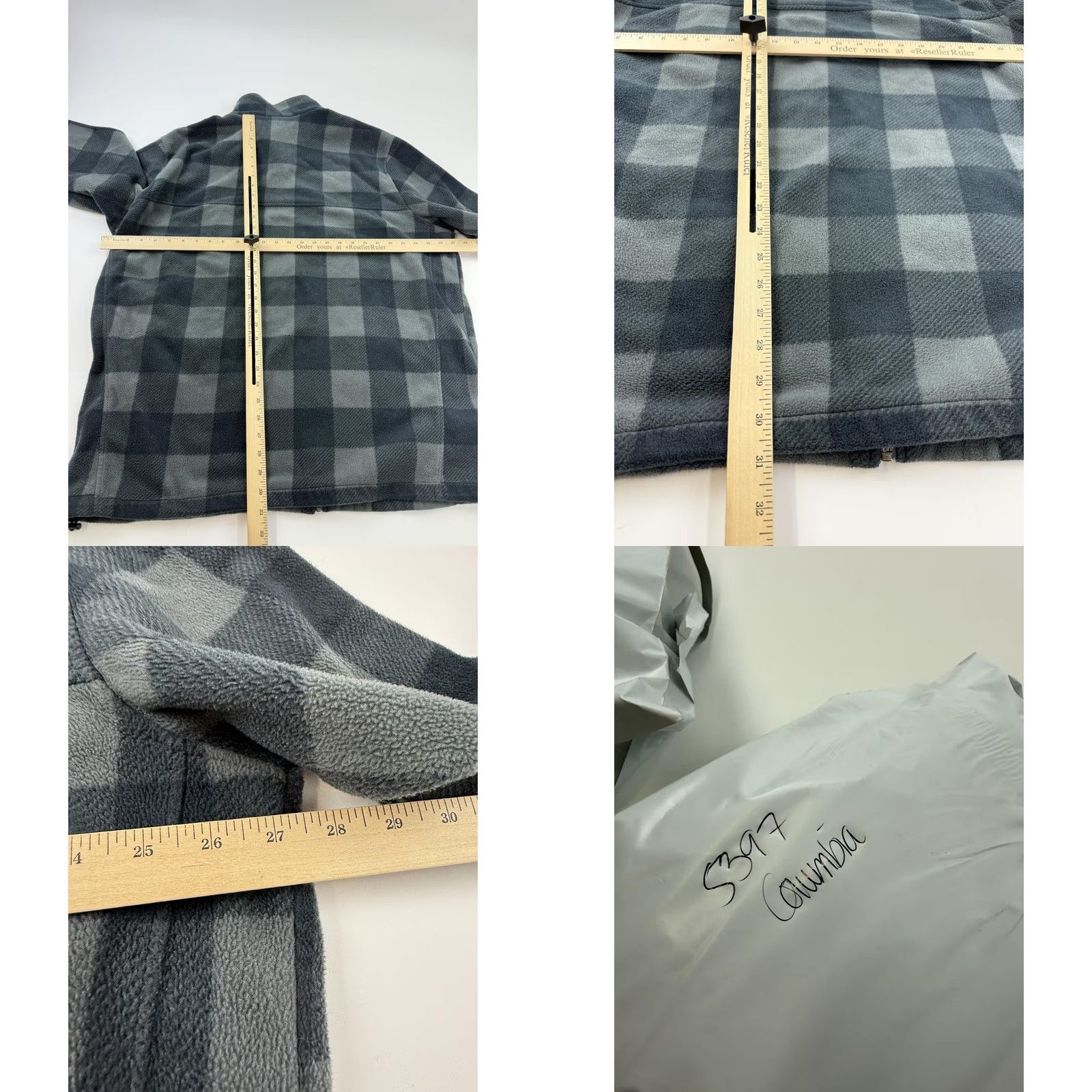 Vintage Columbia Jacket Mens 2XLT Gray Plaid Fleece Full Zip Stand Collar Outdoor Hiking Size US XXL / EU 58 / 5 - 8 Thumbnail