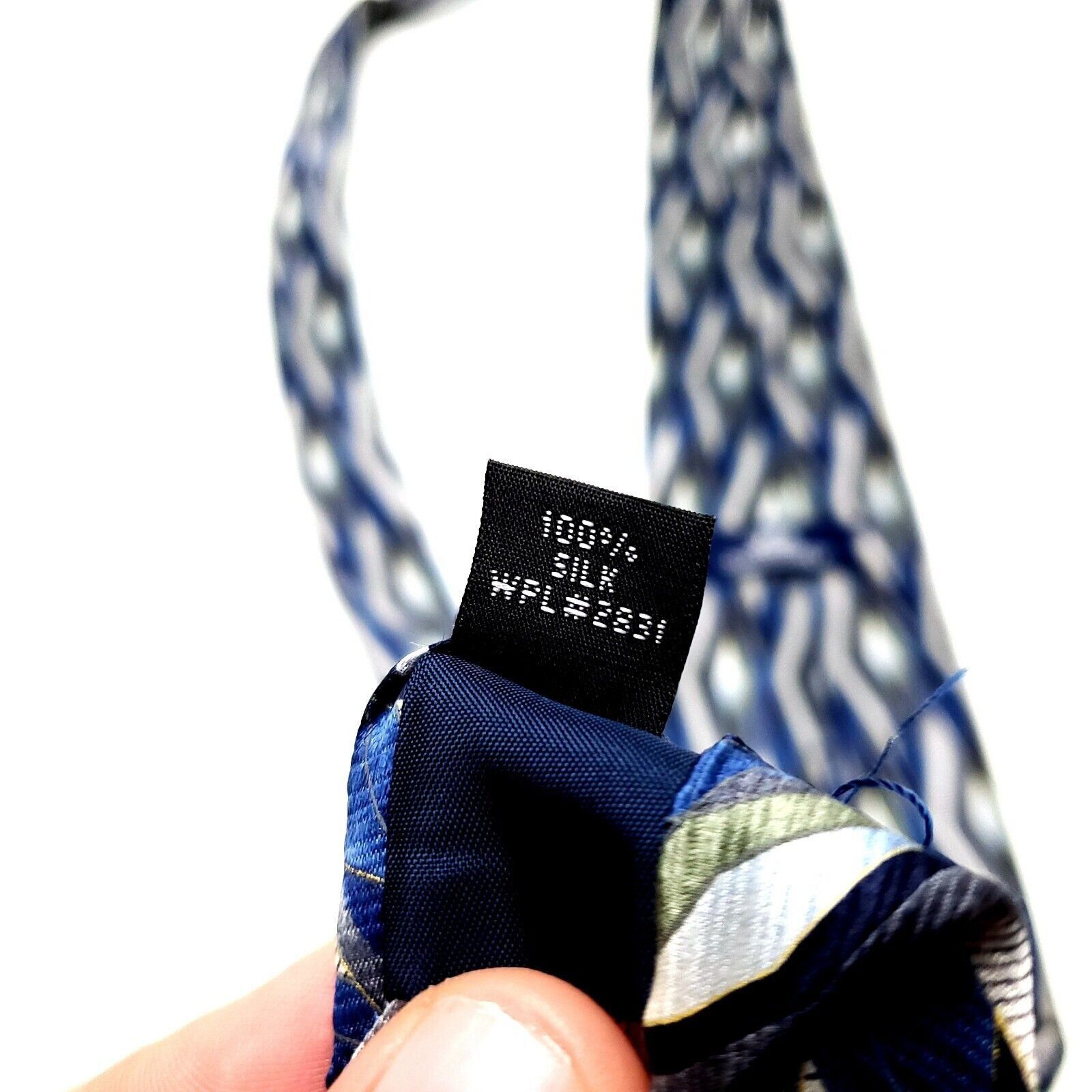 Stafford Stafford Silk Tie Blue Print Wide Size ONE SIZE - 4 Thumbnail