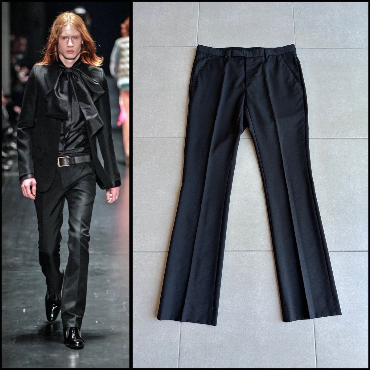 パンツ Dior Homme stripe slacks by hedi slimane Dior Dior Homme by Hedi Slimane Sample Striped Pants (Grey/Black