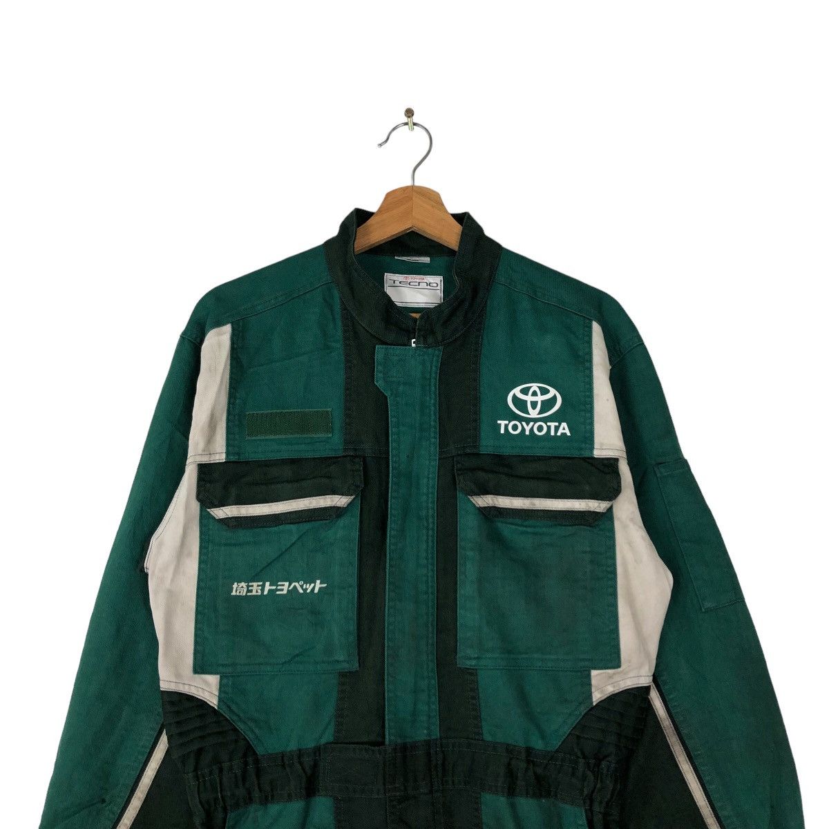 Japanese Brand 🔥90’s VINTAGE OVERALL TOYOTA TECNO WORKER BIG LOGO RACING Size US 32 / EU 48 - 2 Thumbnail
