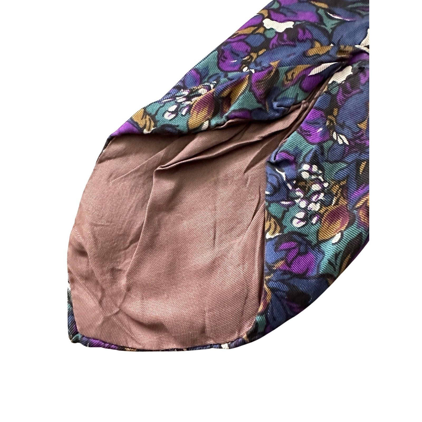 Vintage Vintage Jones New York Purple Floral Silk Necktie Size ONE SIZE - 6 Thumbnail