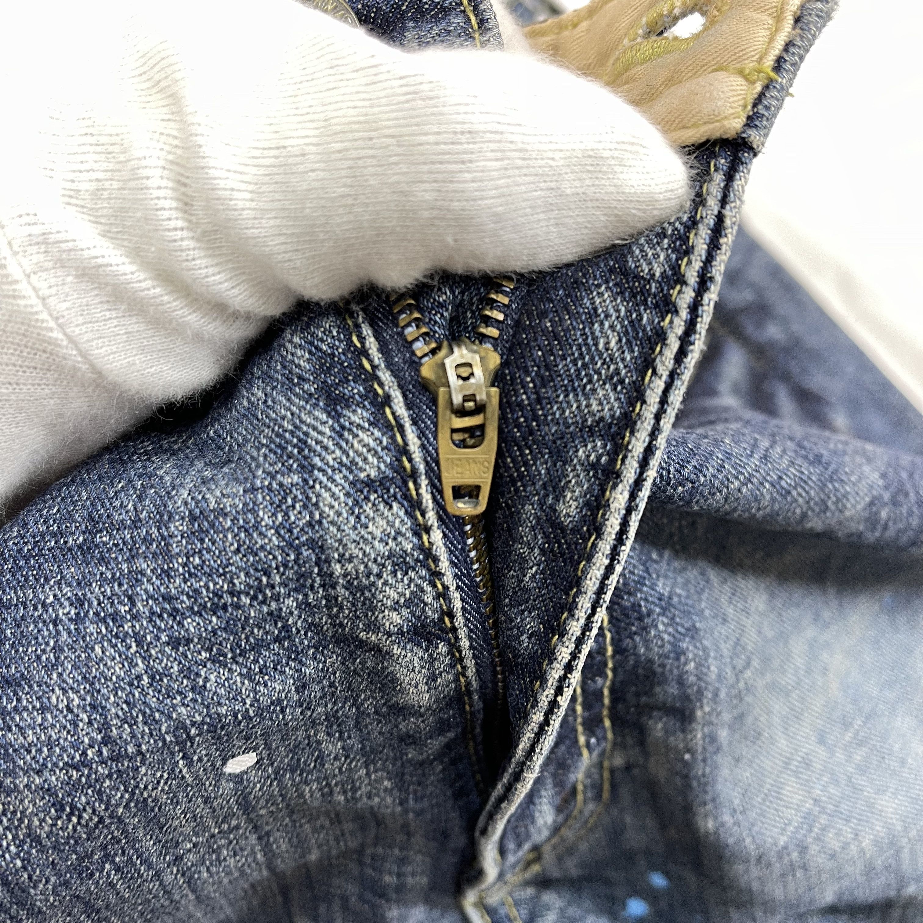 Japanese Brand GL HEART Paint Art Design Denim Jeans #1223/AQ Size US 33 - 10 Thumbnail