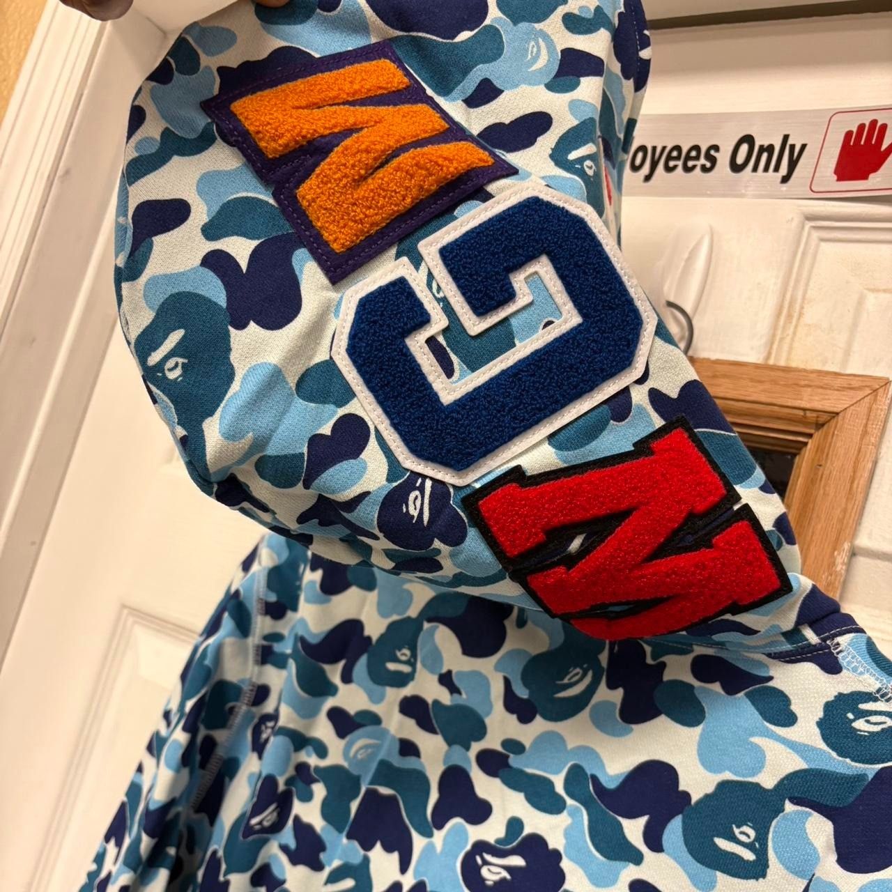 DS Pink ASSC Not Gildan Frozen Snow camo hoodie hoody BAPE