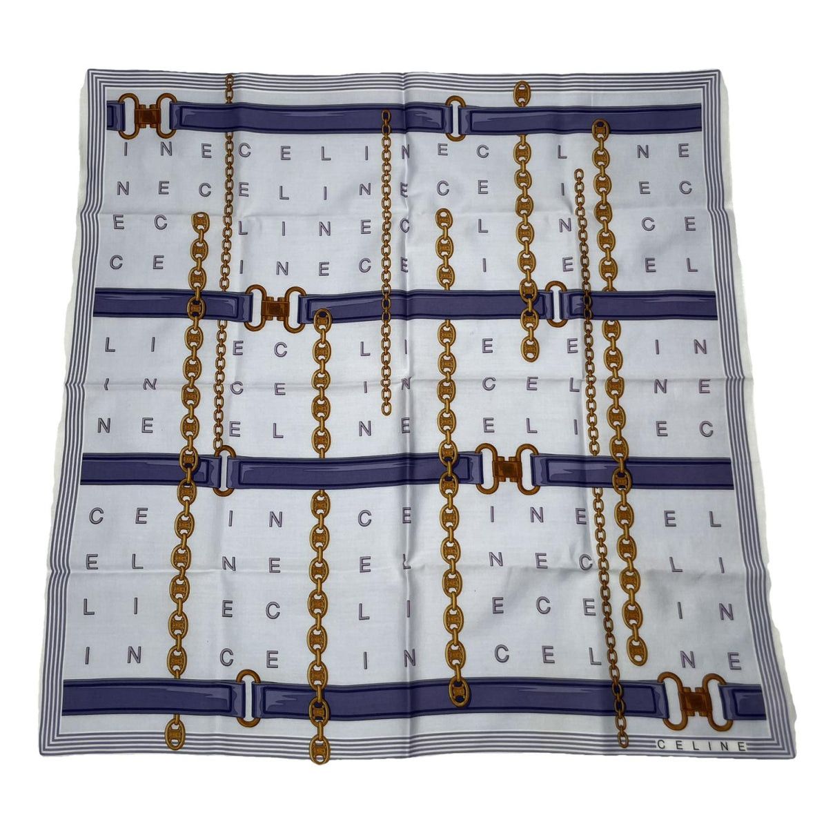 Celine Blue Silk Scarf Size ONE SIZE - 1 Thumbnail