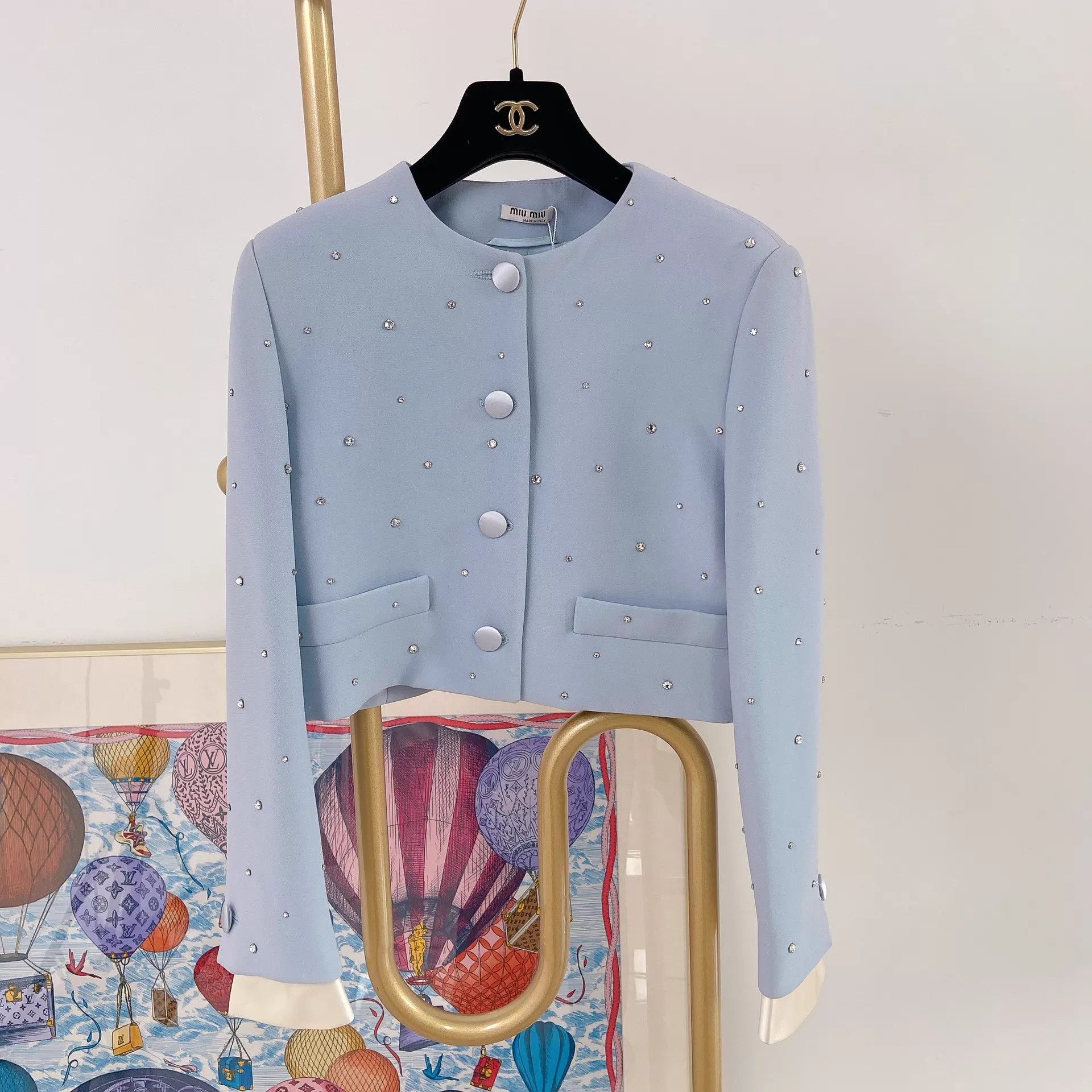 Miu Miu MIU MIU crystal blue short jacket 42 Size M / US 6-8 / IT 42-44 - 1 Thumbnail