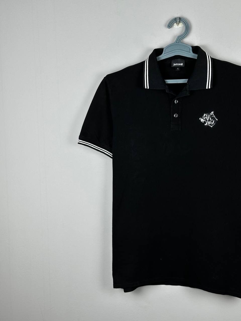 Just Cavalli Luxury Just Cavalli Black Polo T Shirt Tiger Logo Size US L / EU 52-54 / 3 - 3 Thumbnail