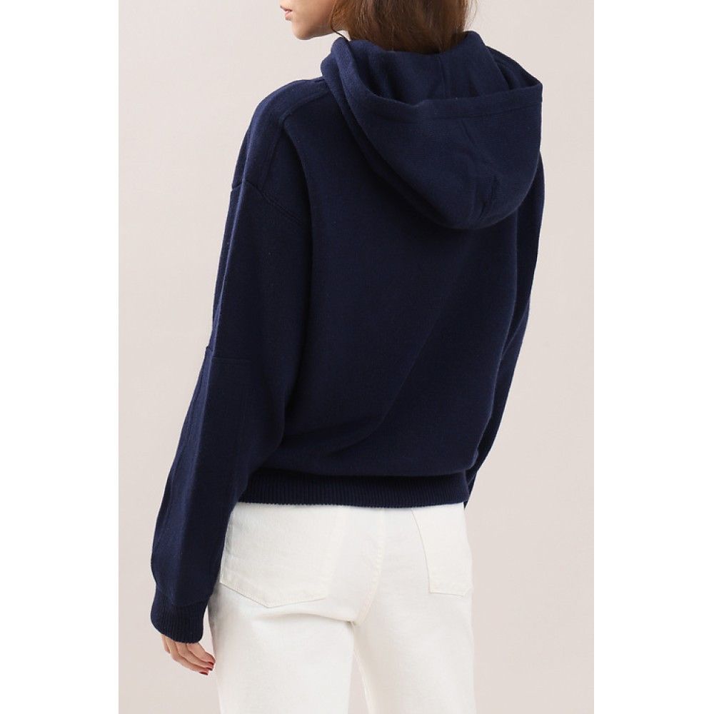 Tom Ford o1loc1c0924 FLK008 Cashmere Hoodie in Dark Blue Size XS / US 0-2 / IT 36-38 - 4 Thumbnail