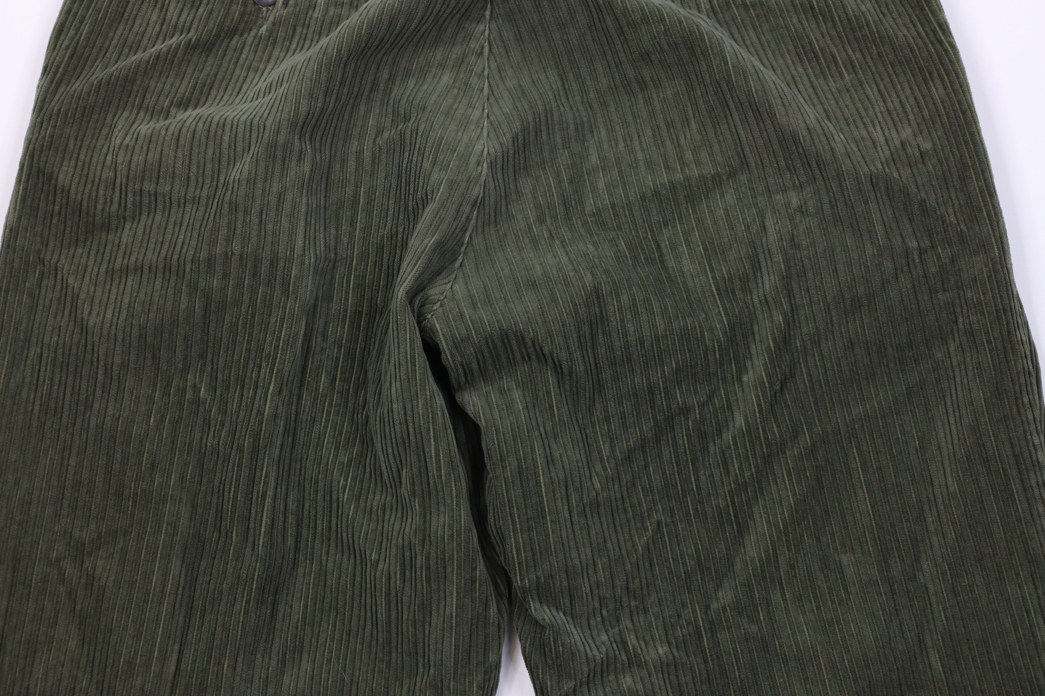 Vintage Vintage 90s Streetwear Wide Leg Corduroy Chino Pants Green Size US 38 / EU 54 - 12 Thumbnail