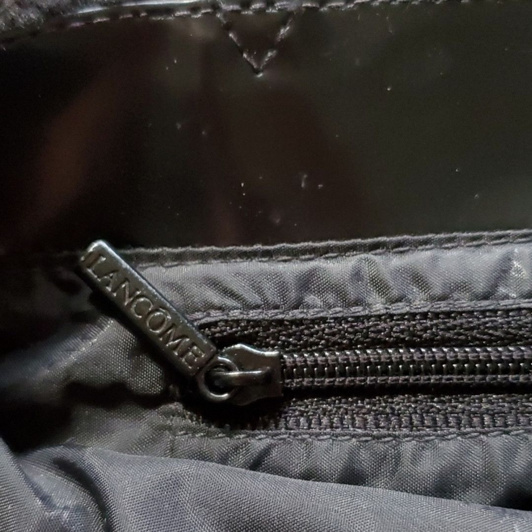 Other Lancome 10x7x2" Paris Handbag Purse Black Faux Fur Leather Size ONE SIZE - 6 Thumbnail