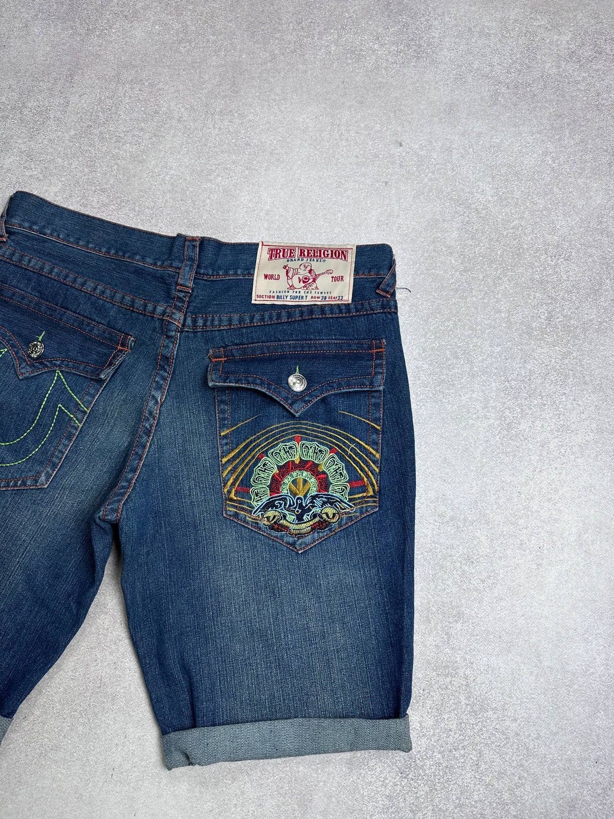 True Religion Vintage NWT True Religion Embroidery Denim Shorts Rare 38 Size US 38 / EU 54 - 2 Thumbnail