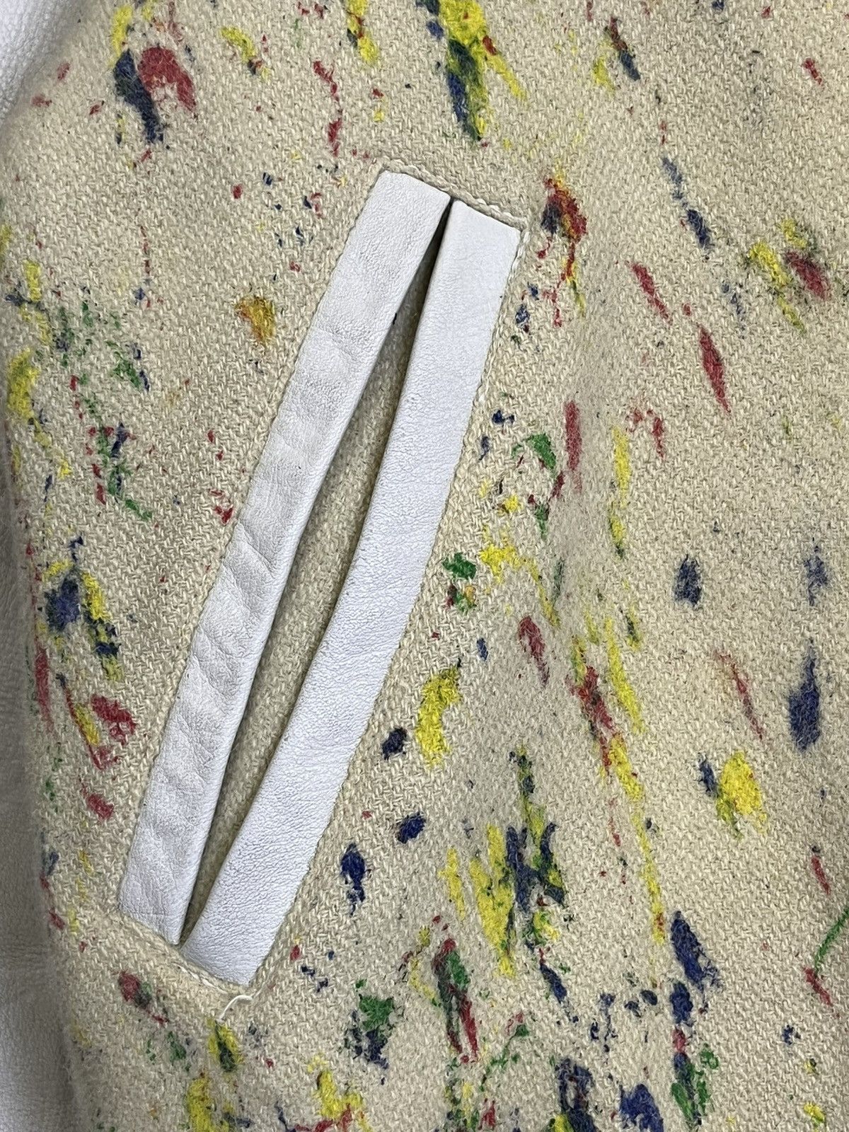 Japanese Brand SHOE SHINE BOY CUSTOM PAINT SPLASH VARSITY LEATHER SLEEVE Size US XL / EU 56 / 4 - 9 Thumbnail