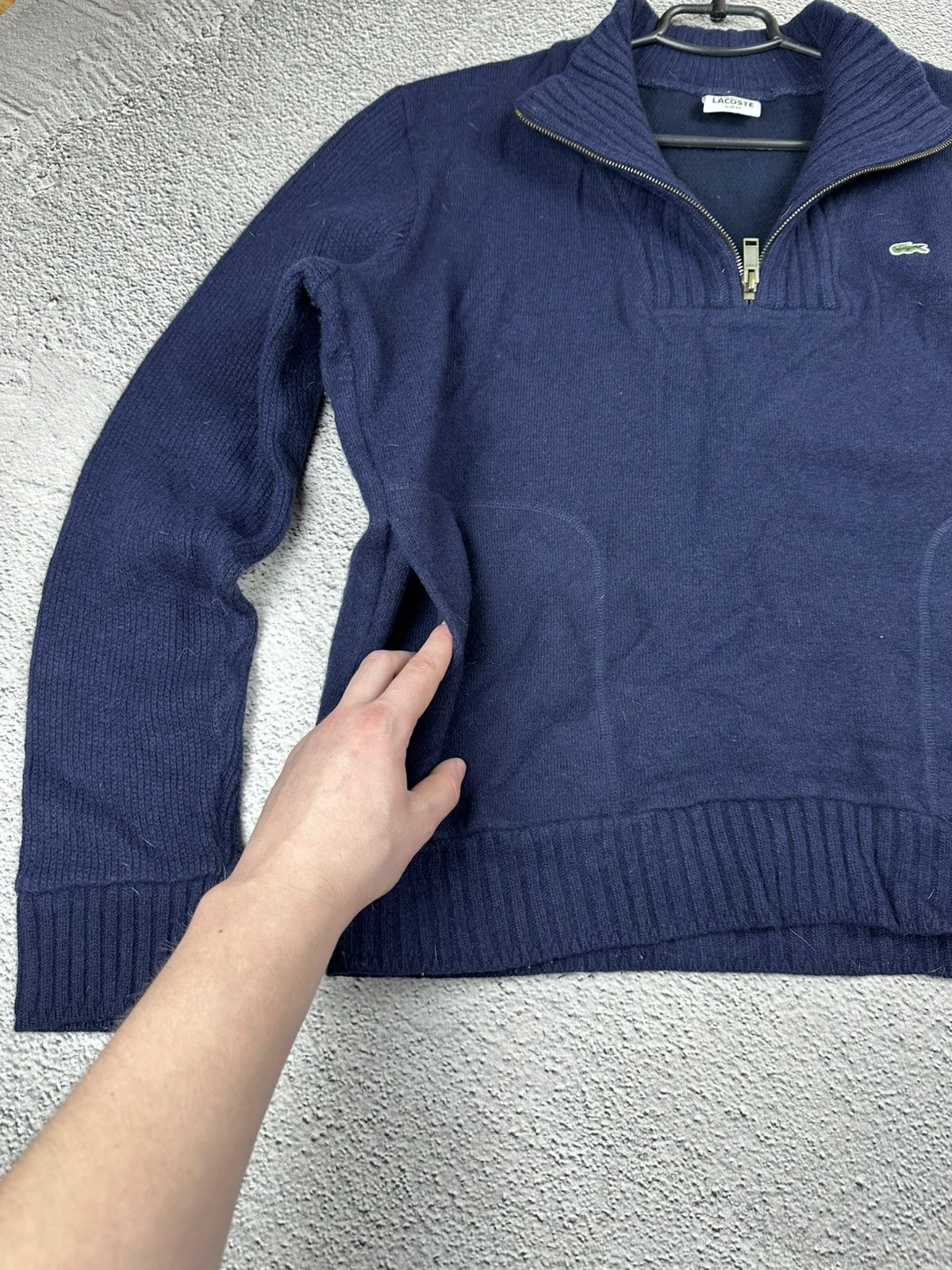 Lacoste Vintage Lacoste 1/4 Zip Wool Hoodie Knitwear Sweater Y2K Size US L / EU 52-54 / 3 - 5 Thumbnail