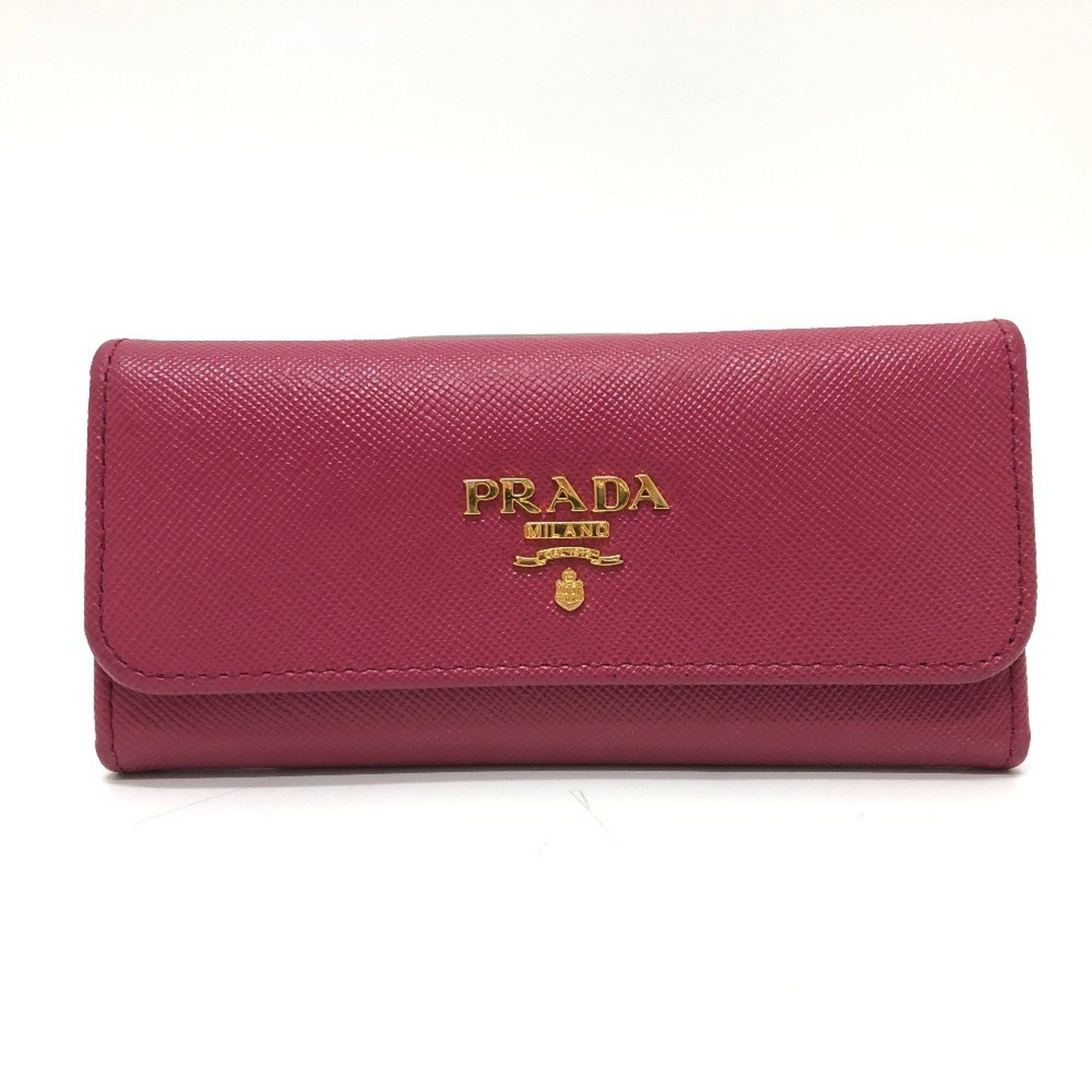 Prada PRADA 1M0223 6-ring key case in Saffiano leather for women, pink Size ONE SIZE - 1 Thumbnail