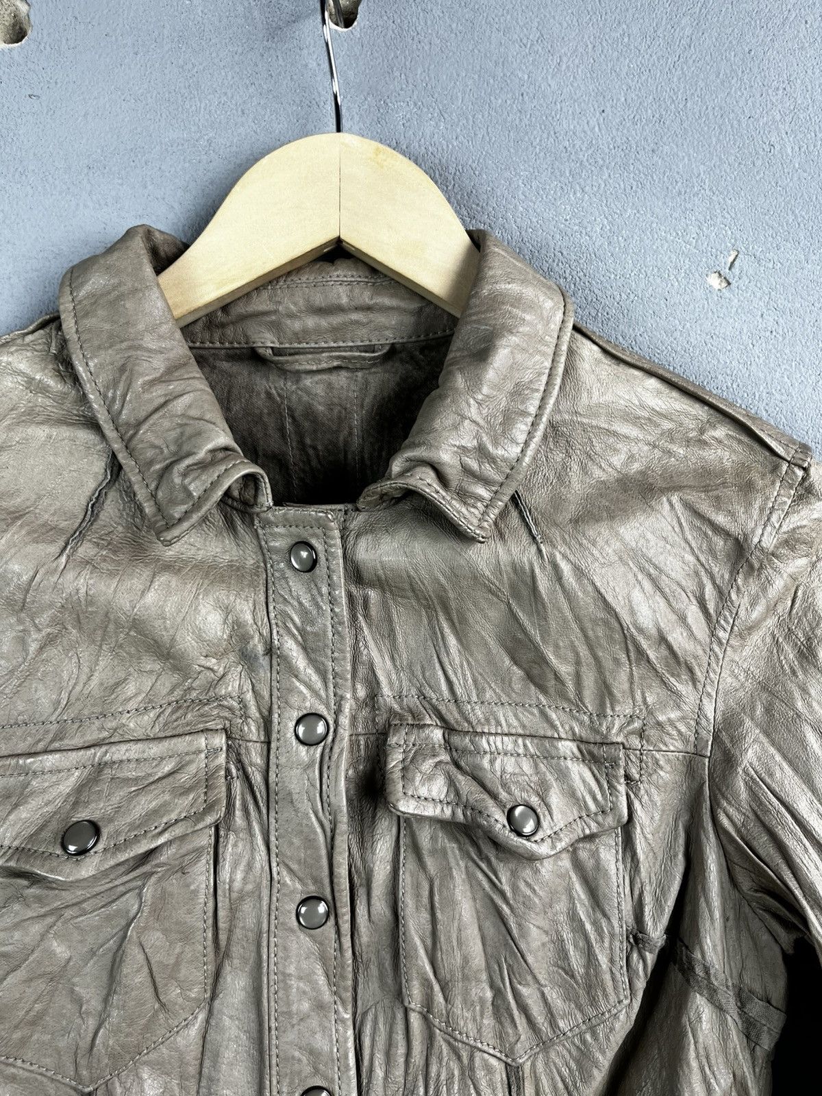 Allsaints Allsaints shirt leather jacket Size L / US 10 / IT 46 - 2 Thumbnail