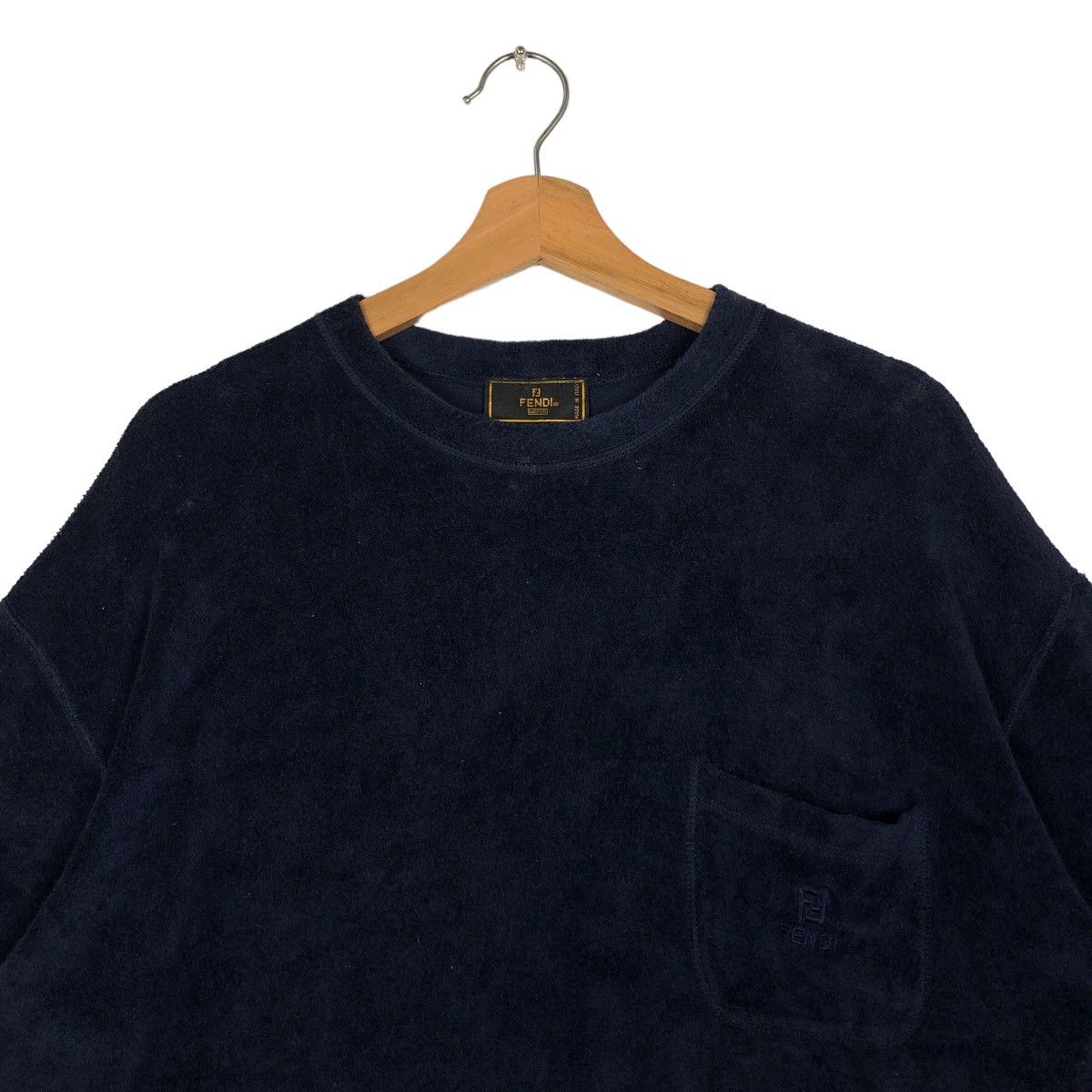 Fendi 🔥Vintage Fendi Made in Italy T-Shirt Short Sleeve Velvet Size US M / EU 48-50 / 2 - 3 Thumbnail