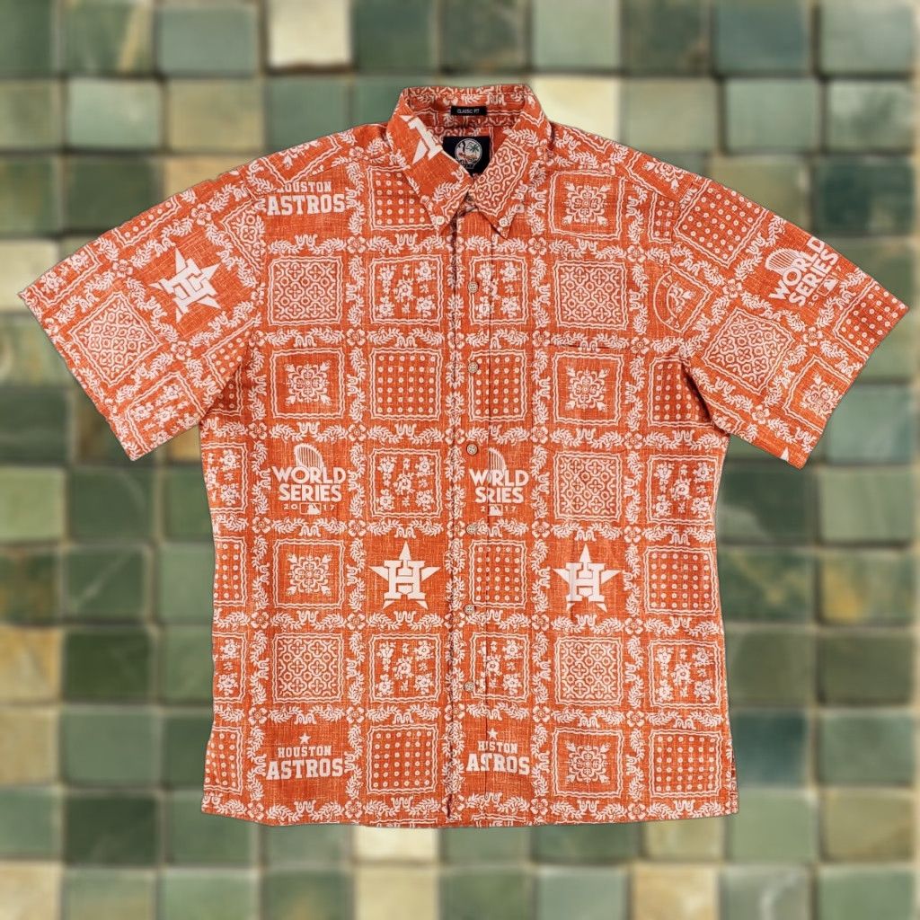 Reyn Spooner Reyn Spooner Houston Astros World Series Camp Shirt Orange M Mens Short Sleeve Button-Up Shirt Size US M / EU 48-50 / 2 - 1 Thumbnail