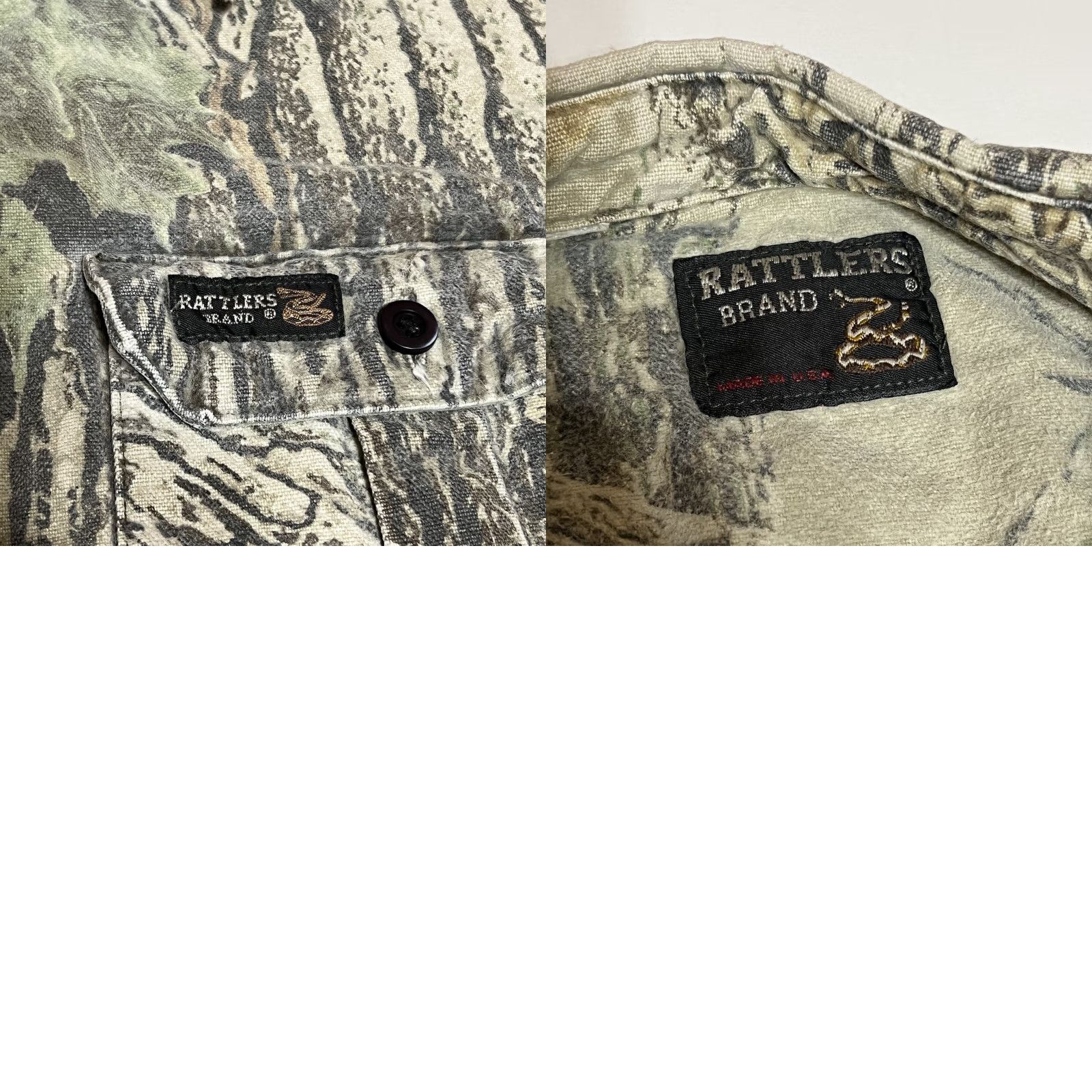 Realtree VTG Rattlers Brand Realtree Camo Chamois Hunting Shirt Mens L Made USA Size US L / EU 52-54 / 3 - 8 Thumbnail