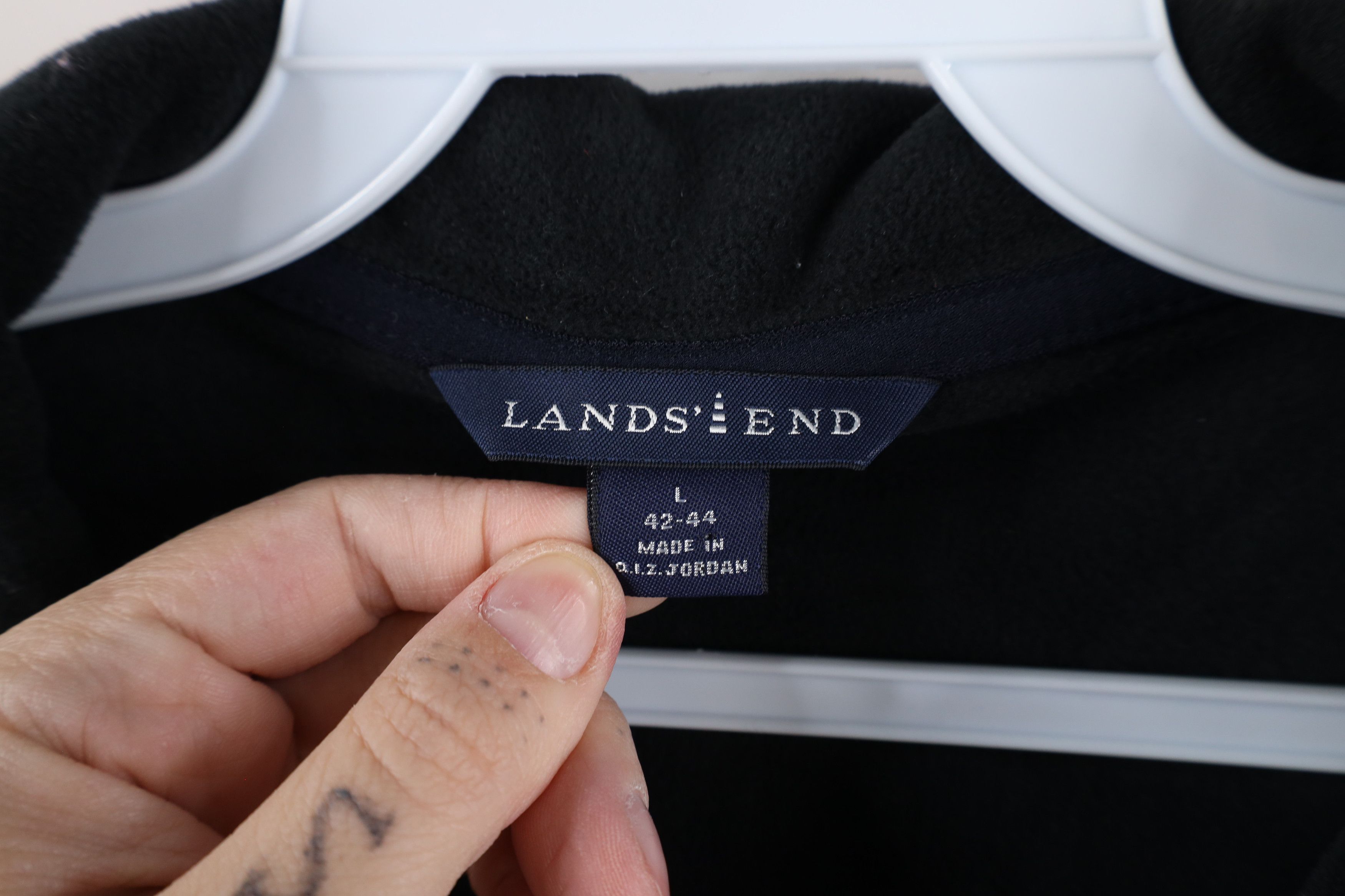 Lands' End × Vintage New Lands End Fleece Pullover Sweater Black Polyester Size US L / EU 52-54 / 3 - 6 Thumbnail