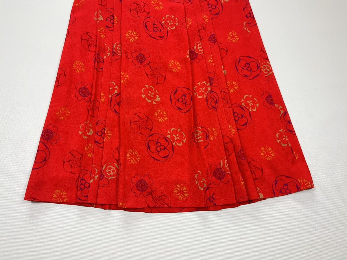 Celine Vintage 80s CELINE Paris Skirt Suit Red Floral Wool Size 40 Size M / US 6-8 / IT 42-44 - 19 Thumbnail