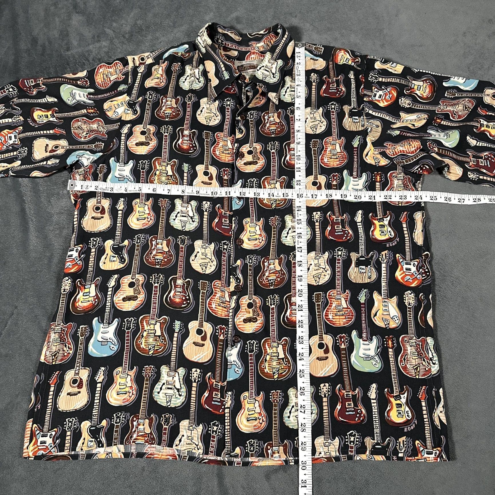 Reyn Spooner Reyn Spooner Art Of Eddy Y Shirt Mens Large Black Guitar Hawaiian Short Sleeve Shirt Mens L Black Guitar Hawaiian Short Sleeve Mens Size US L / EU 52-54 / 3 - 6 Thumbnail