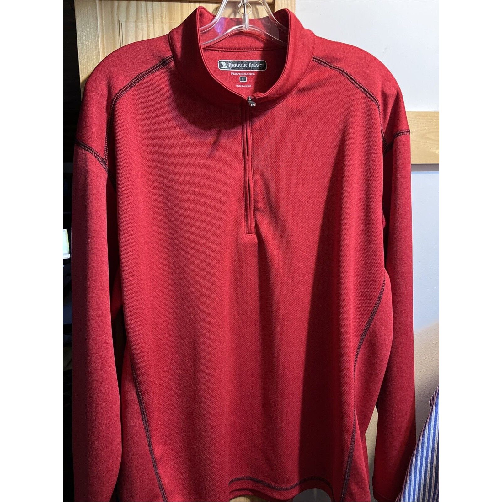 Lone Cypress By Pebble Beach Pebble Beach Performance Men’s L Red LS 1/4 Zip Windbreaker Size US L / EU 52-54 / 3 - 2 Thumbnail