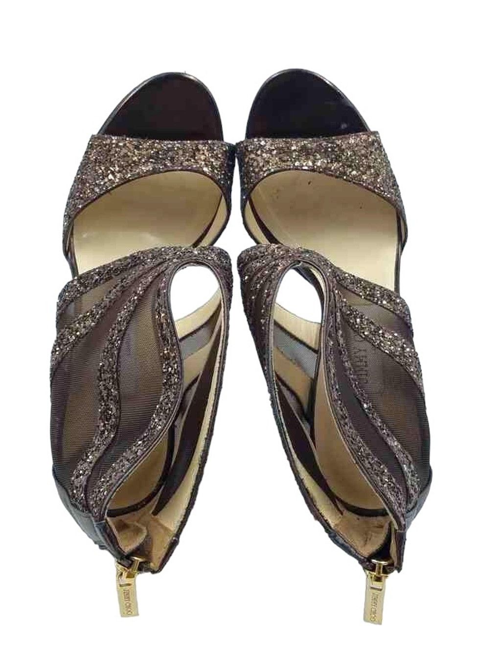 Jimmy Choo Jimmy Choo Elegant Brown Sparkly High Heel 121LEILA CGM Size US 9 / IT 39 - 7 Thumbnail
