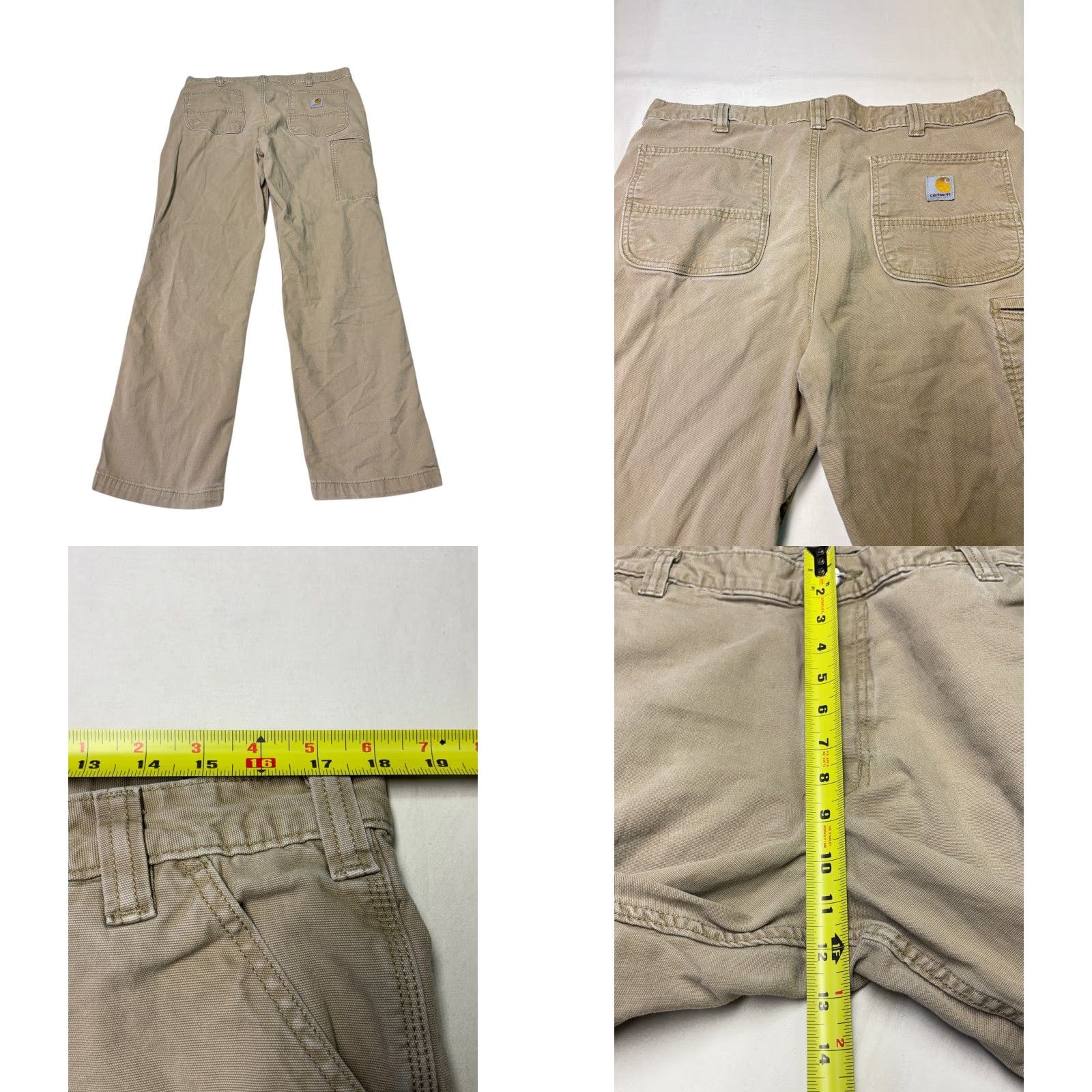 Carhartt Carhartt Pants Mens Relaxed Fit Khaki 38x32 BN2291 Beige Cotton Blend Workwear Trousers Size US 38 / EU 54 - 8 Thumbnail