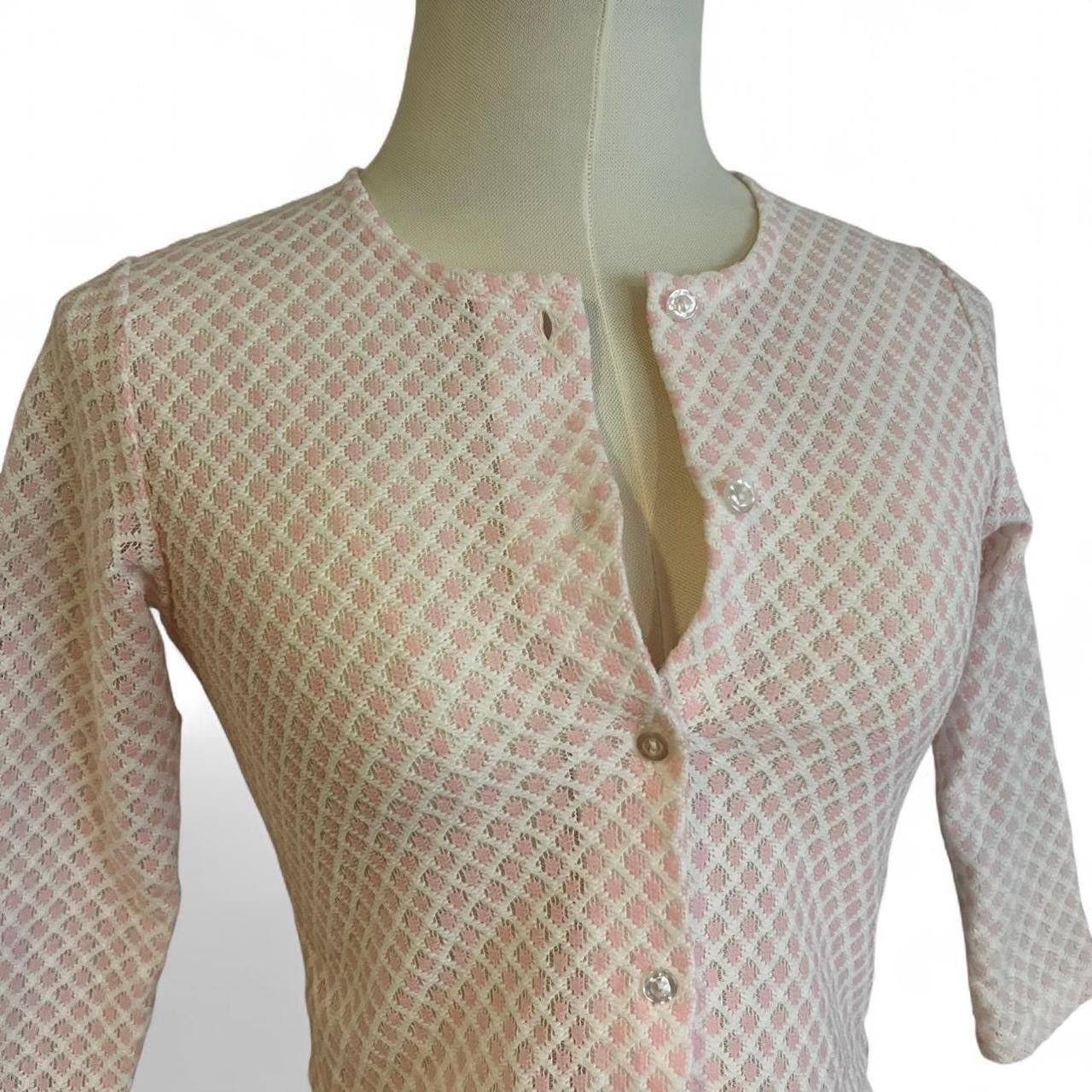 Vintage Vintage y2k semi-sheer baby pink button top🪷 Size S / US 4 / IT 40 - 6 Thumbnail