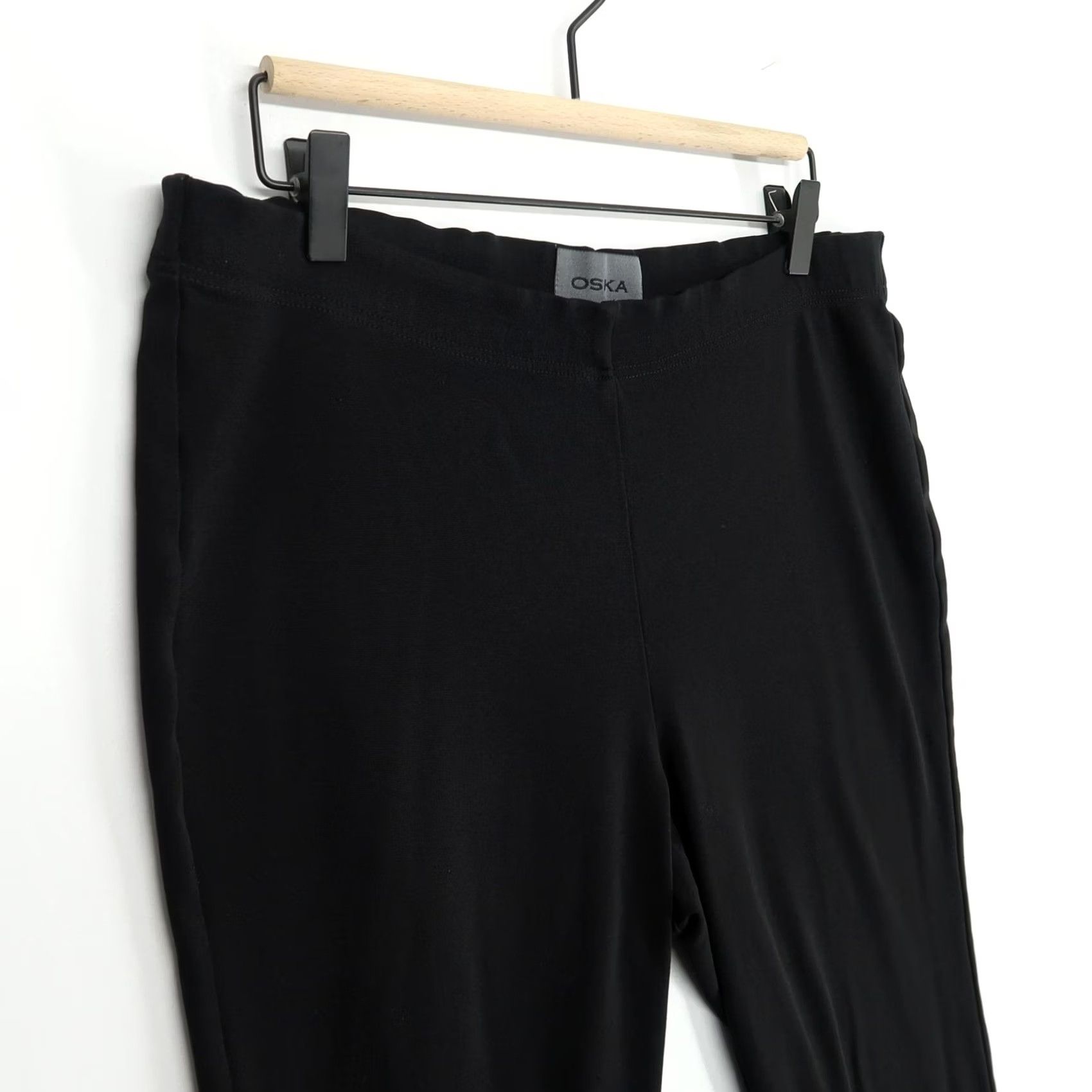 Vintage OSKA Pants Womens 8 Black Straight Leg Stretch Pull Trousers Comfort Size 30" / US 8 / IT 44 - 3 Thumbnail