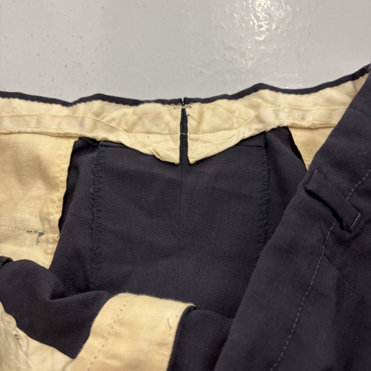 Other Vintage 50s Grey/Blue Wool/Cotton Pleated Trousers 38x33 Size US 38 / EU 54 - 4 Thumbnail