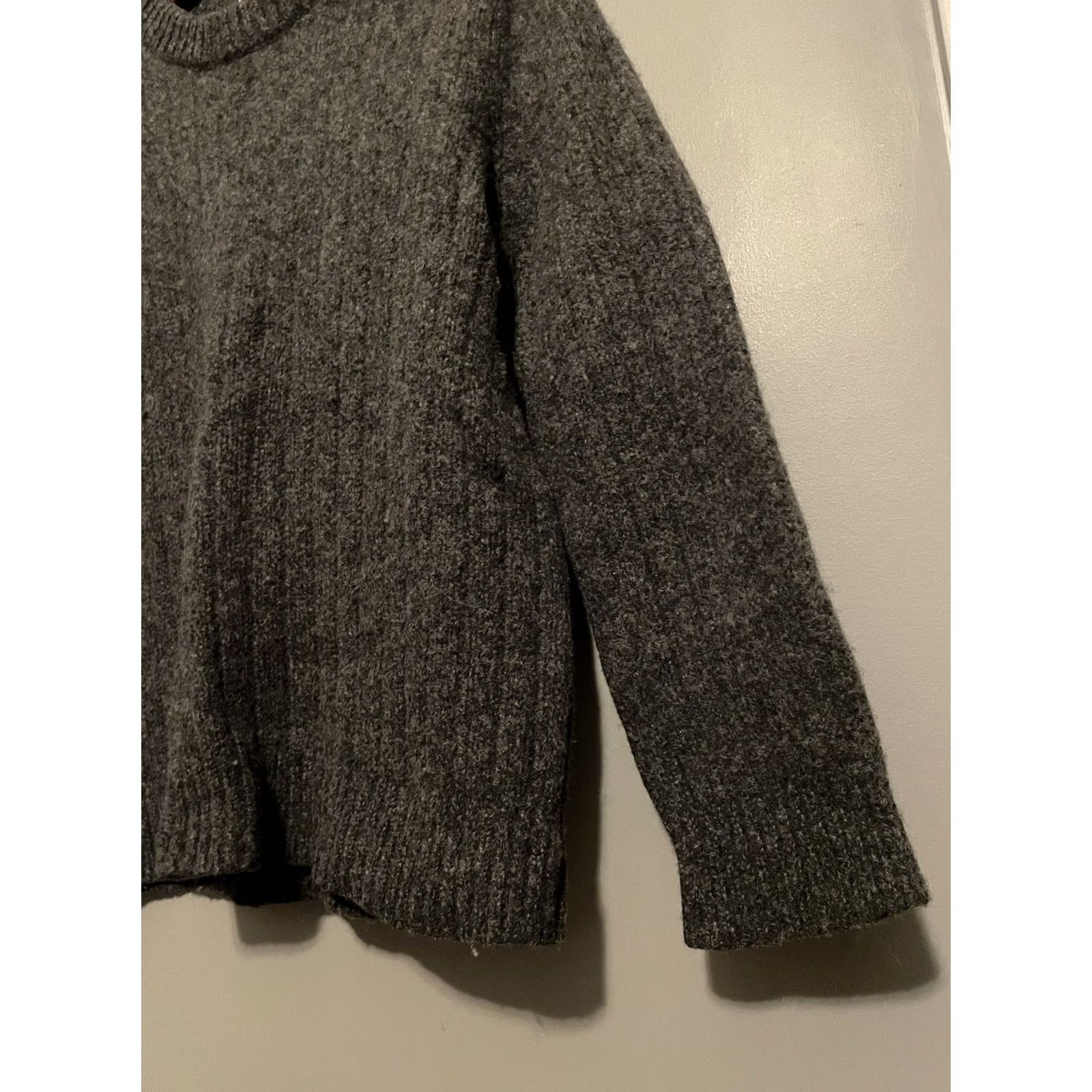 Vintage VINTAGE L.L. Bean Sweater Mock Neck Wool Knit Mens Large Gray 80s Pullover Size US L / EU 52-54 / 3 - 4 Thumbnail